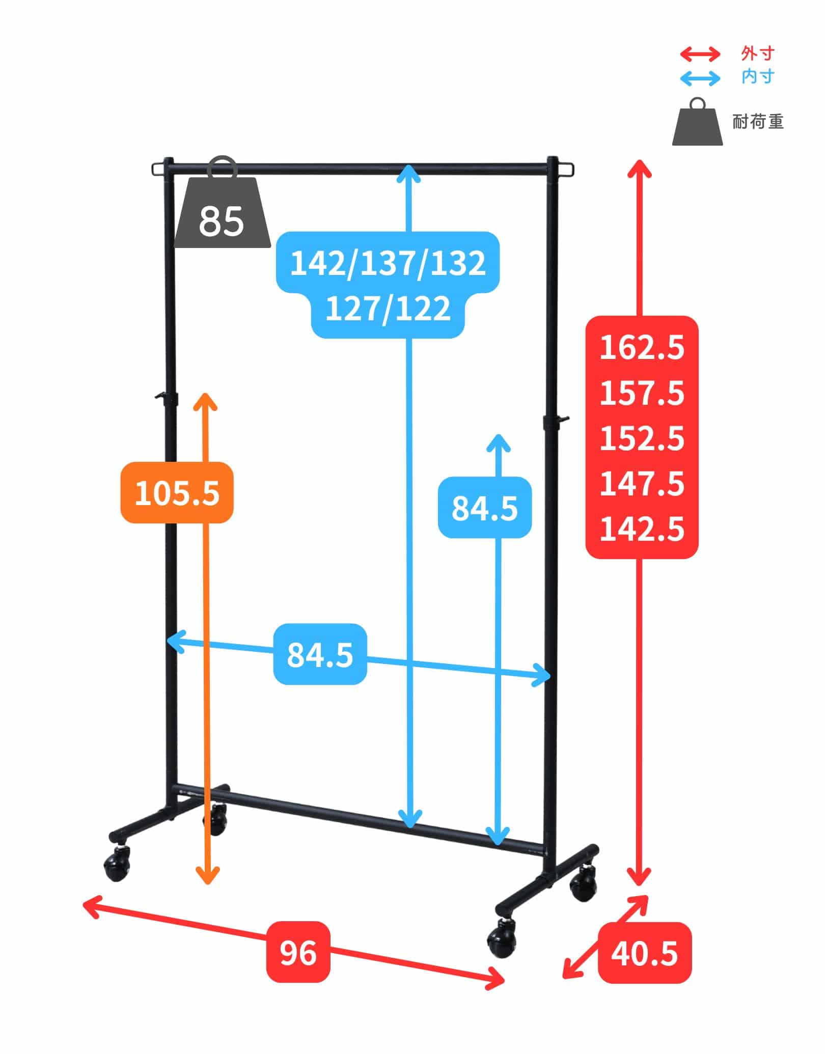 【10％オフクーポン対象】 頑丈 ハンガーラック キャスター付き YIH-S 山善 YAMAZEN
