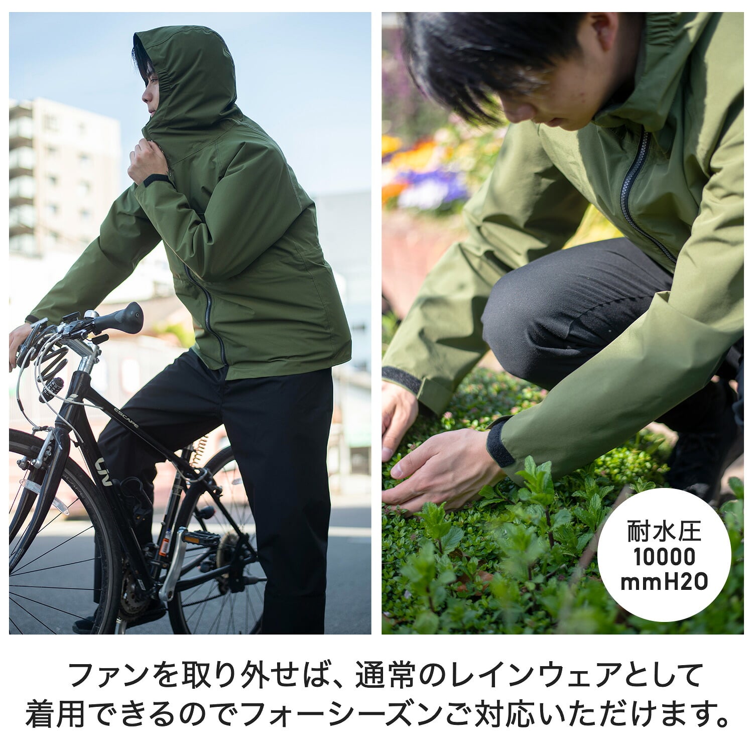 エアレイン 空調ファンが取り付けできる レインウェア 耐水圧10000mmH2O 蒸れ軽減 (ファン/バッテリー別売) AS-933 マック Makku