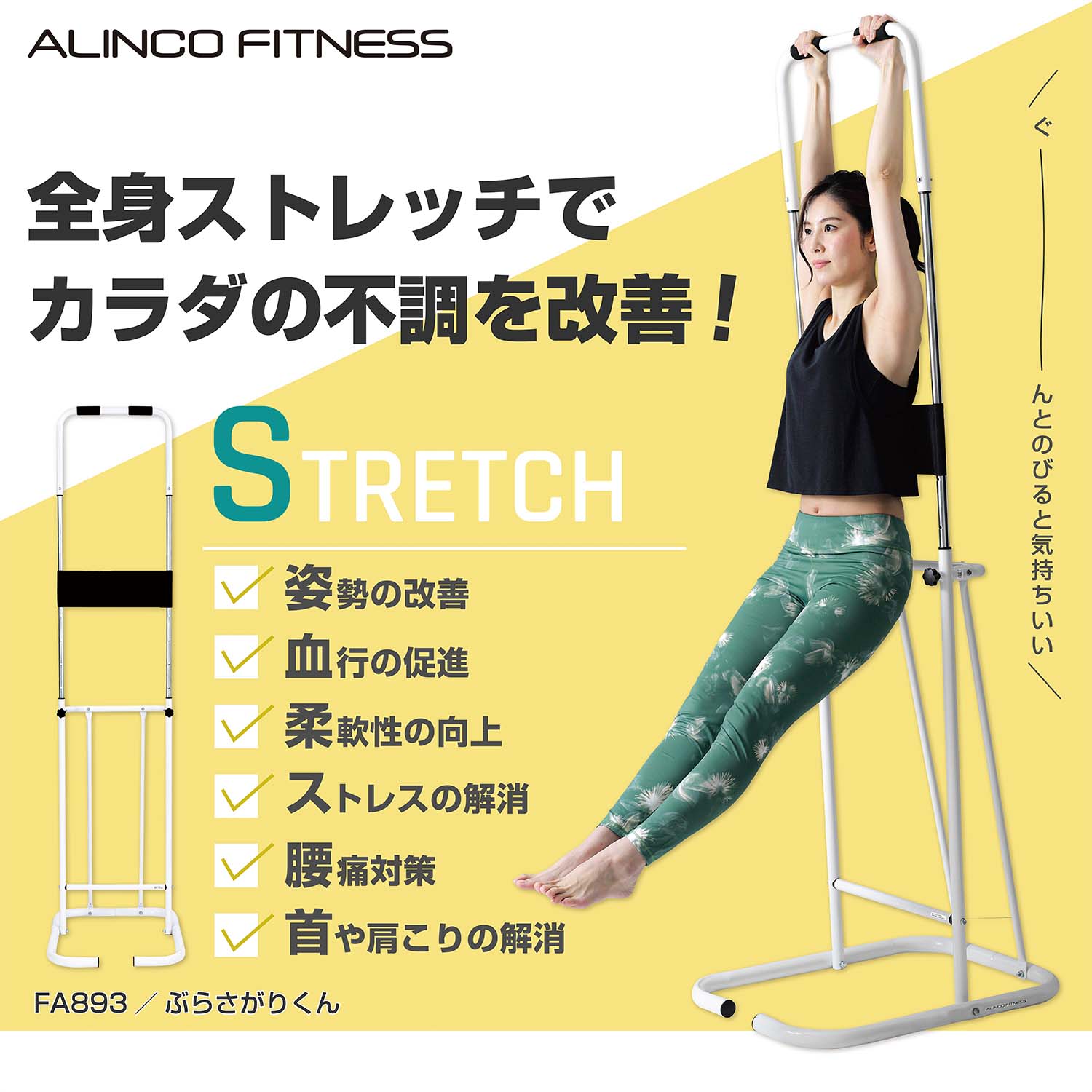 ぶら下がり健康器 ぶらさがりくん 高さ5段階 コンパクト設計 FA893 アルインコ ALINCO