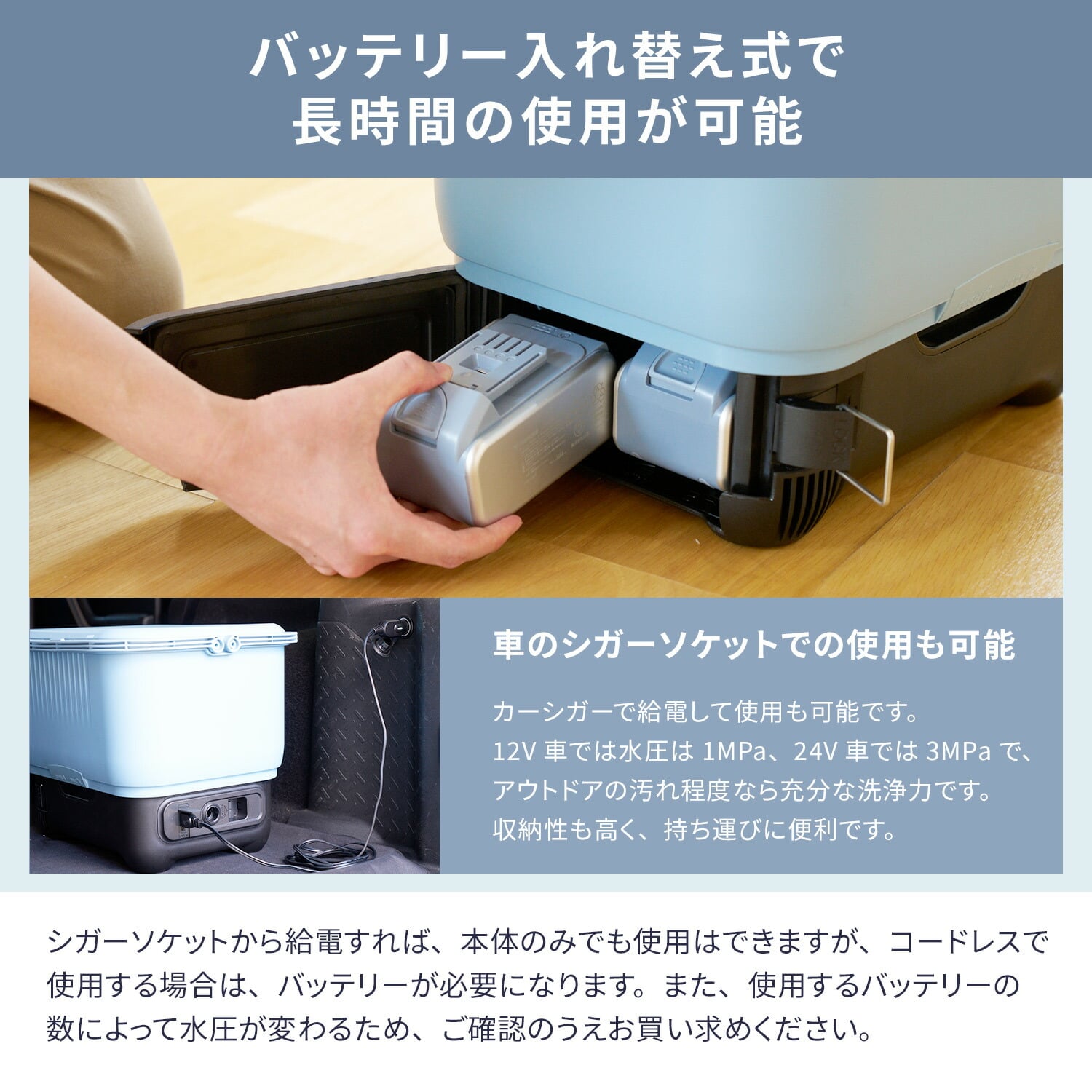 高圧洗浄機 コードレス 充電式 バッテリー 最大4MPa 吐出圧力 YHPW-DC18/YBD-5A/YBC-3A 山善 YAMAZEN エレイン ELEIN