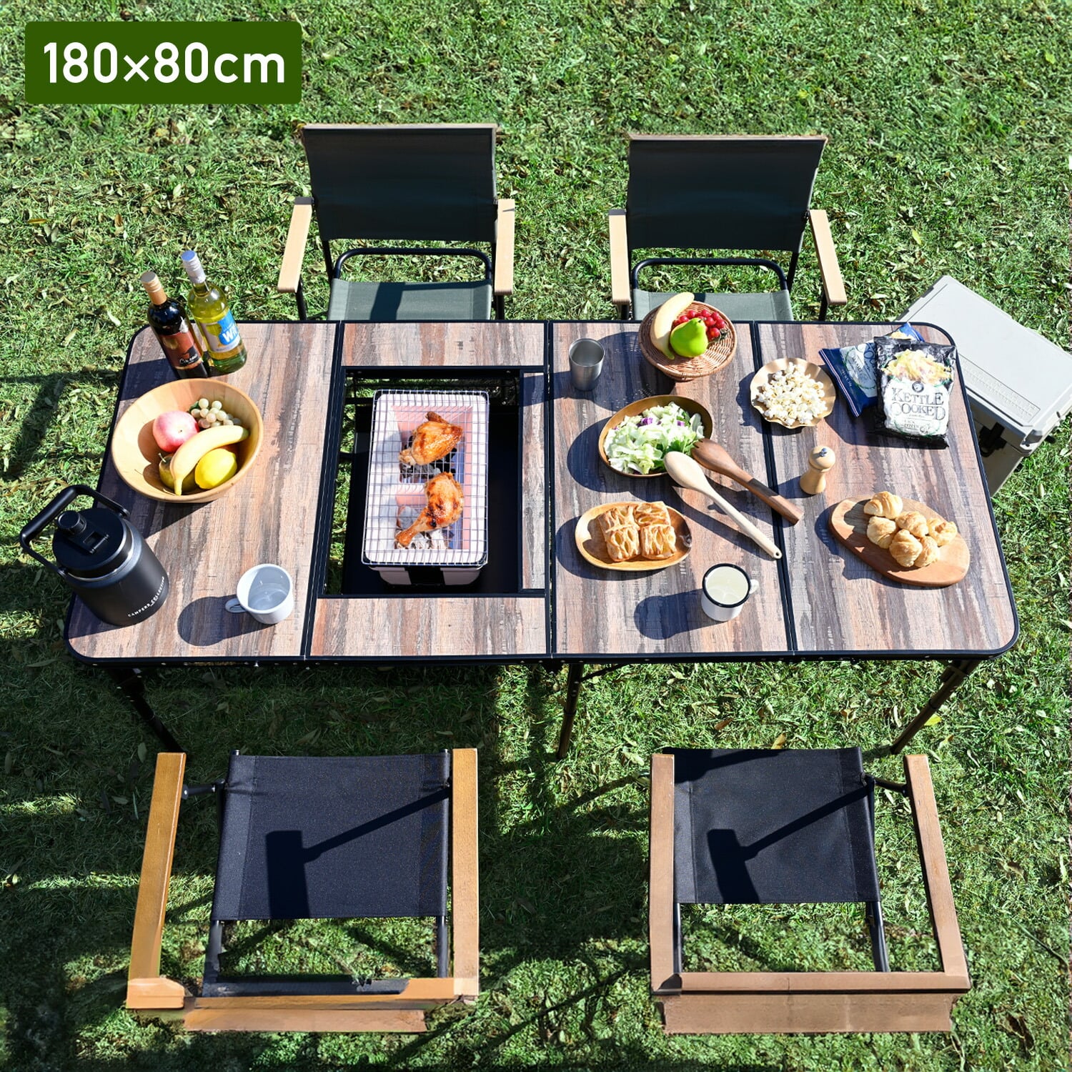 アウトドアテーブル 120×80/180×80cm BBT-1280/1880 山善 | 山善