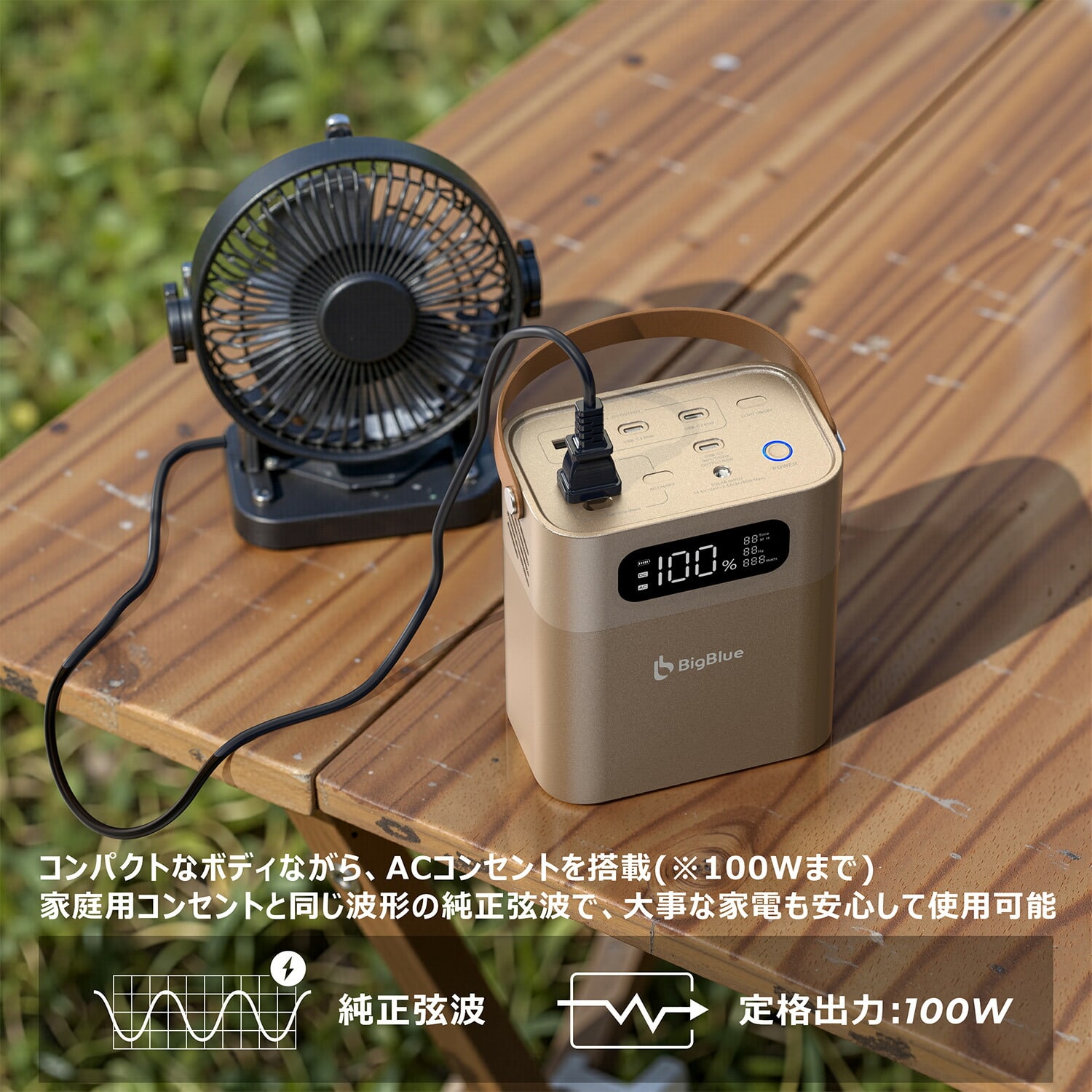 ポータブル電源 リン酸鉄 Cellpowa100 パススルー充電 機内持ち込み可 102.4Wh 32,000mAh CP100 Bigblue Tech ビッグブルーテック