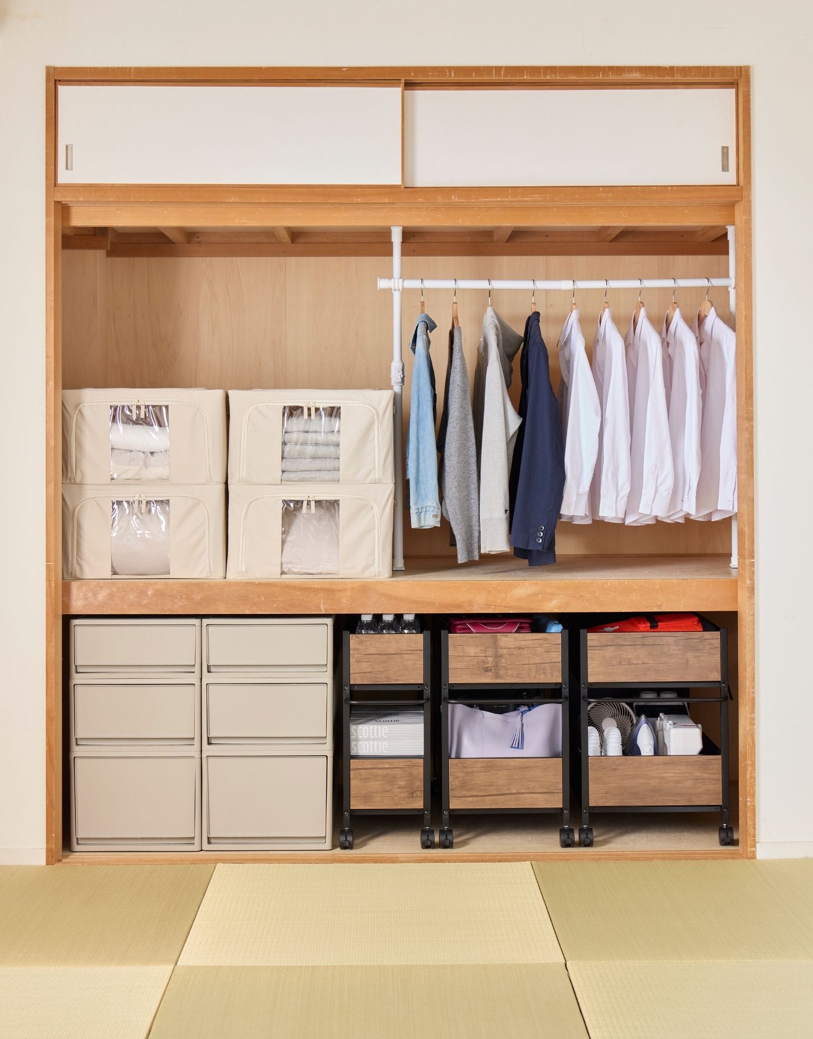 収納ラック キャスター付き (奥行76 高さ64.5 幅28/40/46cm) 全体耐荷重50kg OFR-7526/OFR-7538/OFR-7544 山善 YAMAZEN