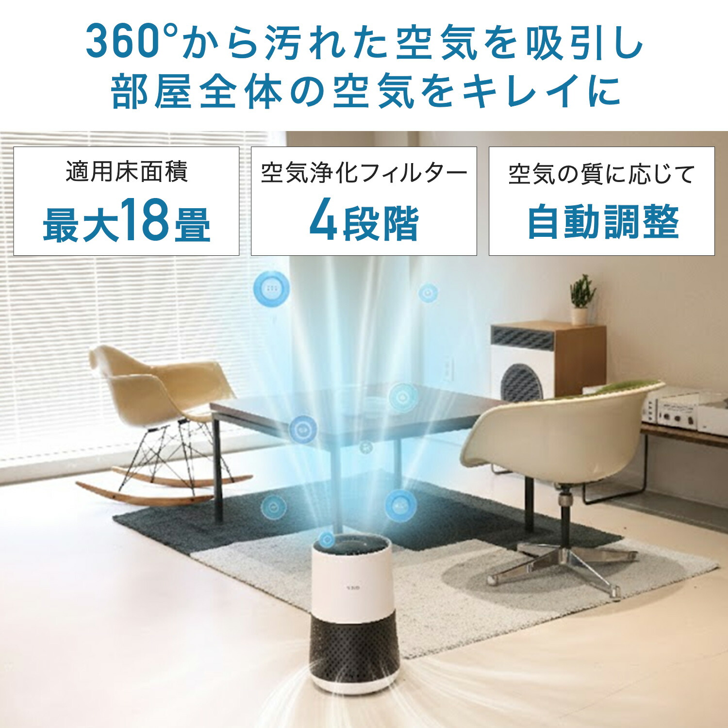 空気清浄機 18畳 コンパクト スマートセンサー 自動運転 スリープモード A231 WINIX