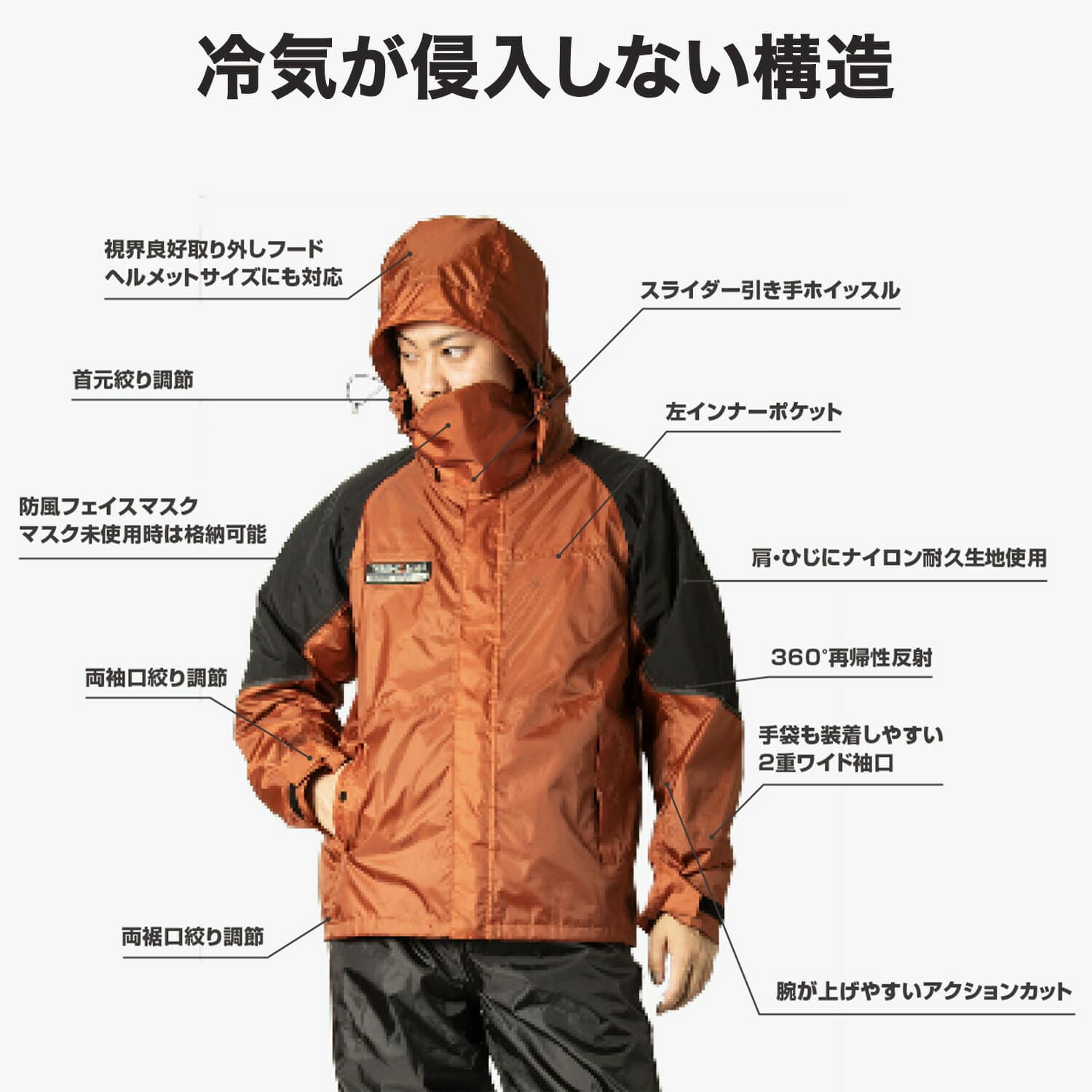 防水防寒スーツ ウォームレイン ジャケット パンツ ウルフシールド 耐水圧15000mm 透湿度5000g AS-3170/AS-3180 マック Makku