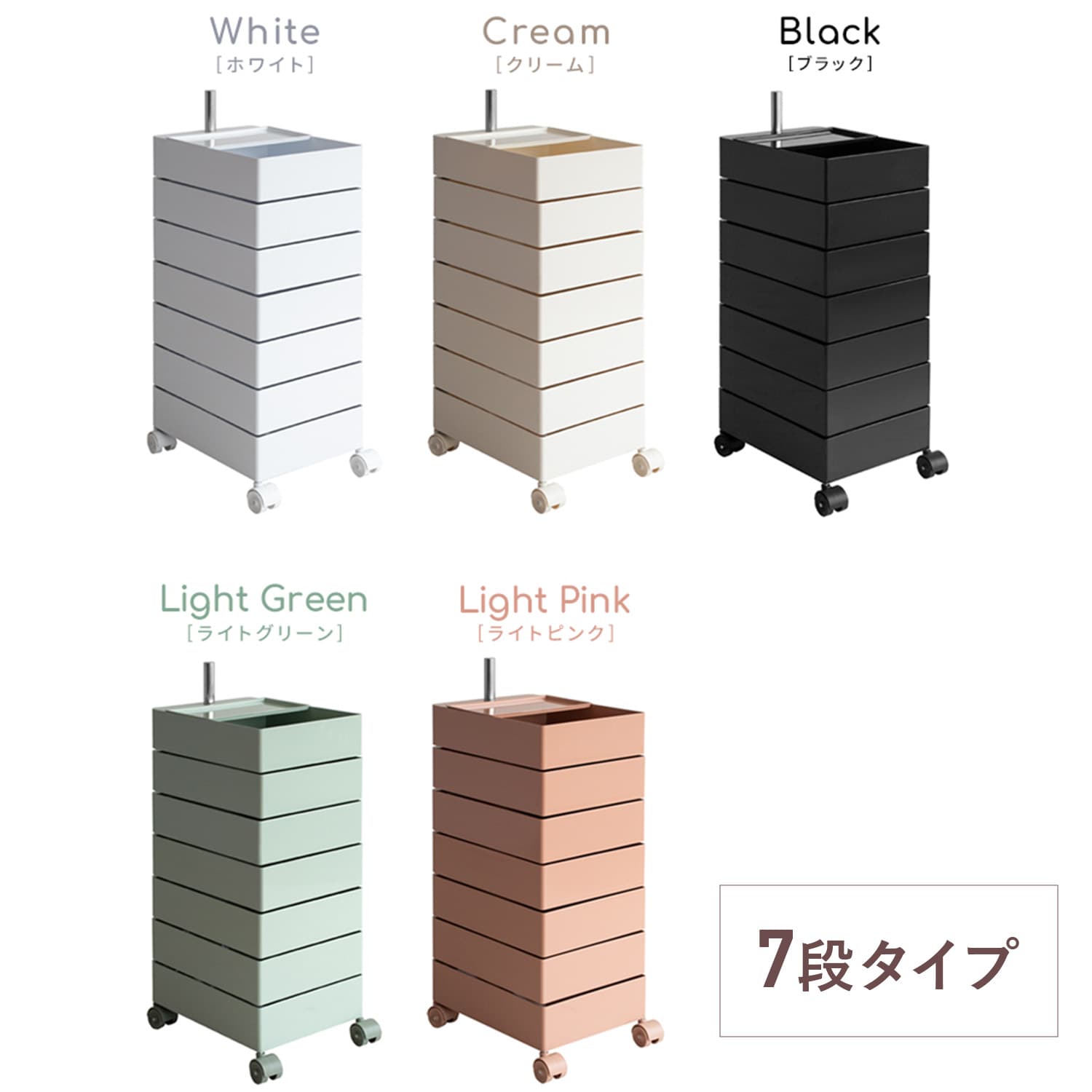 マルチワゴン Pluna (プルーナ) 5段/7段 WG-H001/WG-H002 宮武製作所