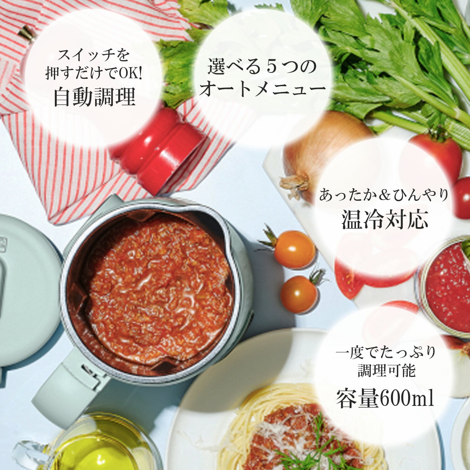 オートスープブレンダー 0.6L 自動調理器 保温 2-4人分 K-AS2-PA/-GE トフィー Toffy