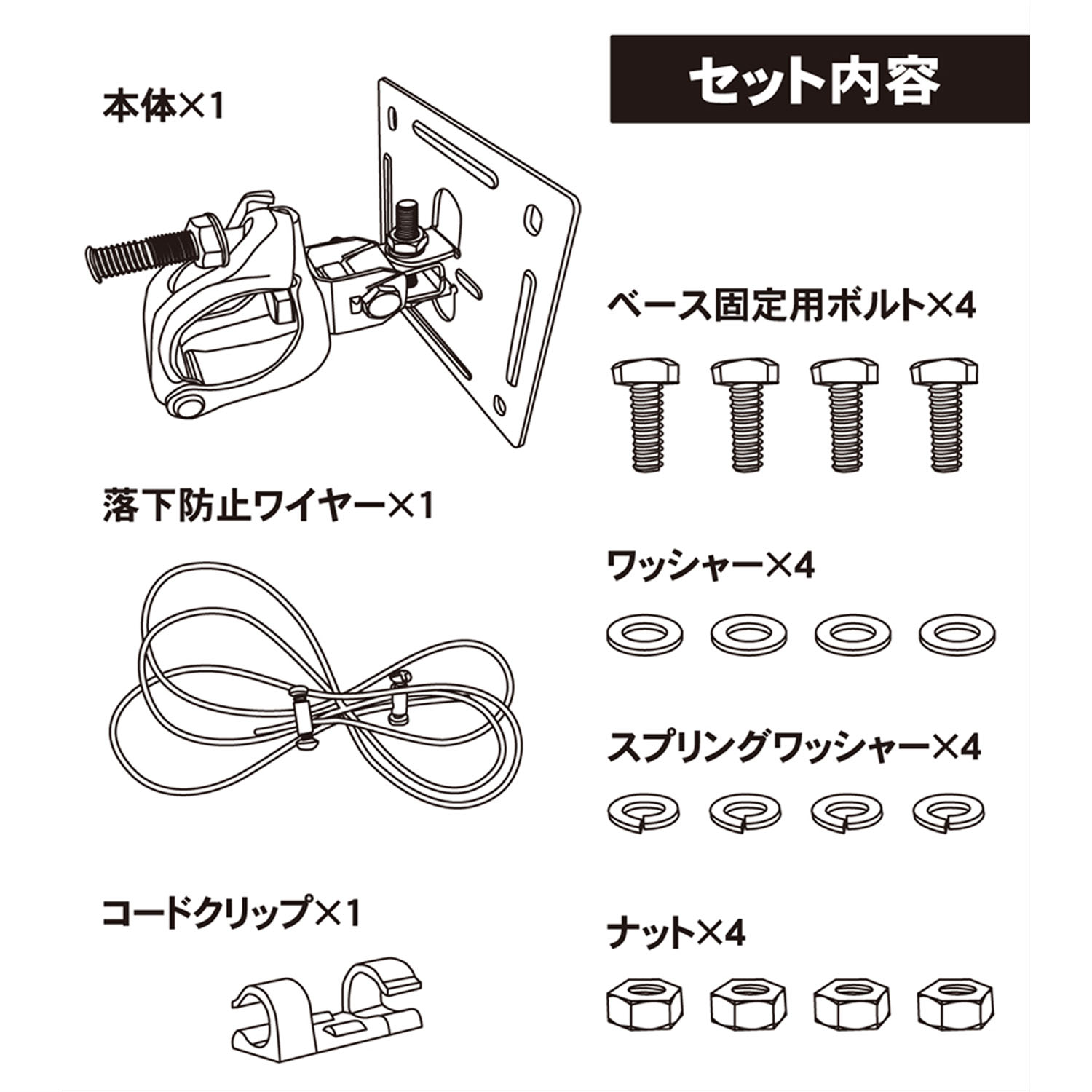 単管クランプ 壁掛け扇風機用 取付金具 直径48.6mm対応 WFC-4 ナカトミ NAKATOMI