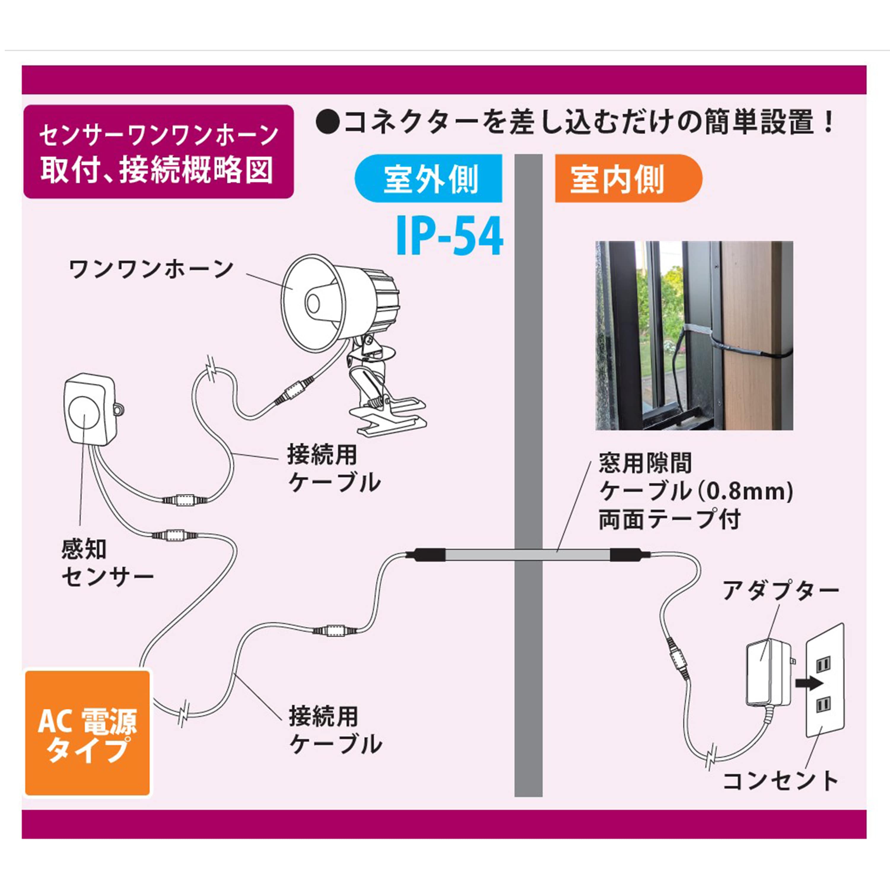 センサーわんわんホーン 防犯 熊対策 24時間センサー 最大音量110db DCC001-HOW24KS/DCC001-PVHOW24KS MTO
