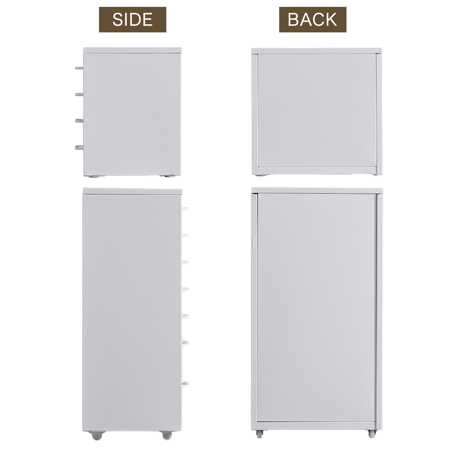 ドロワーキャビネット 取っ手付き 幅35 奥行26 高さ35/68cm 4段/7段 DCB-4D/DCB-7S 宮武製作所