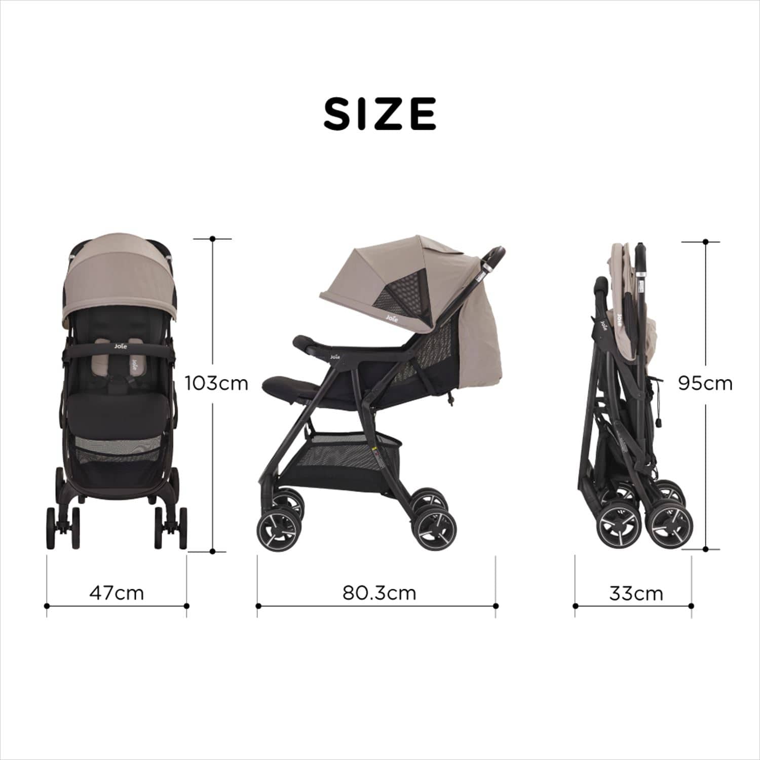 Joie ベビーカー エアスキップ ライト 軽量 (生後1か月から体重15kg) 41592/41593/41594 幅47cm カトージ KATOJI