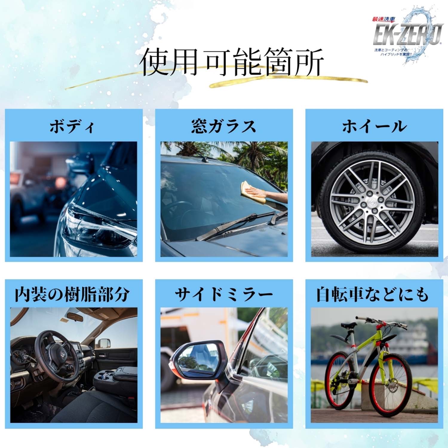 水を使わず洗車とコーティングが同時にできる EK-ZERO 容量 (300ml/500ml) 撥水効果約2か月持続 A010-18300S A010-18500S EK-TOPS