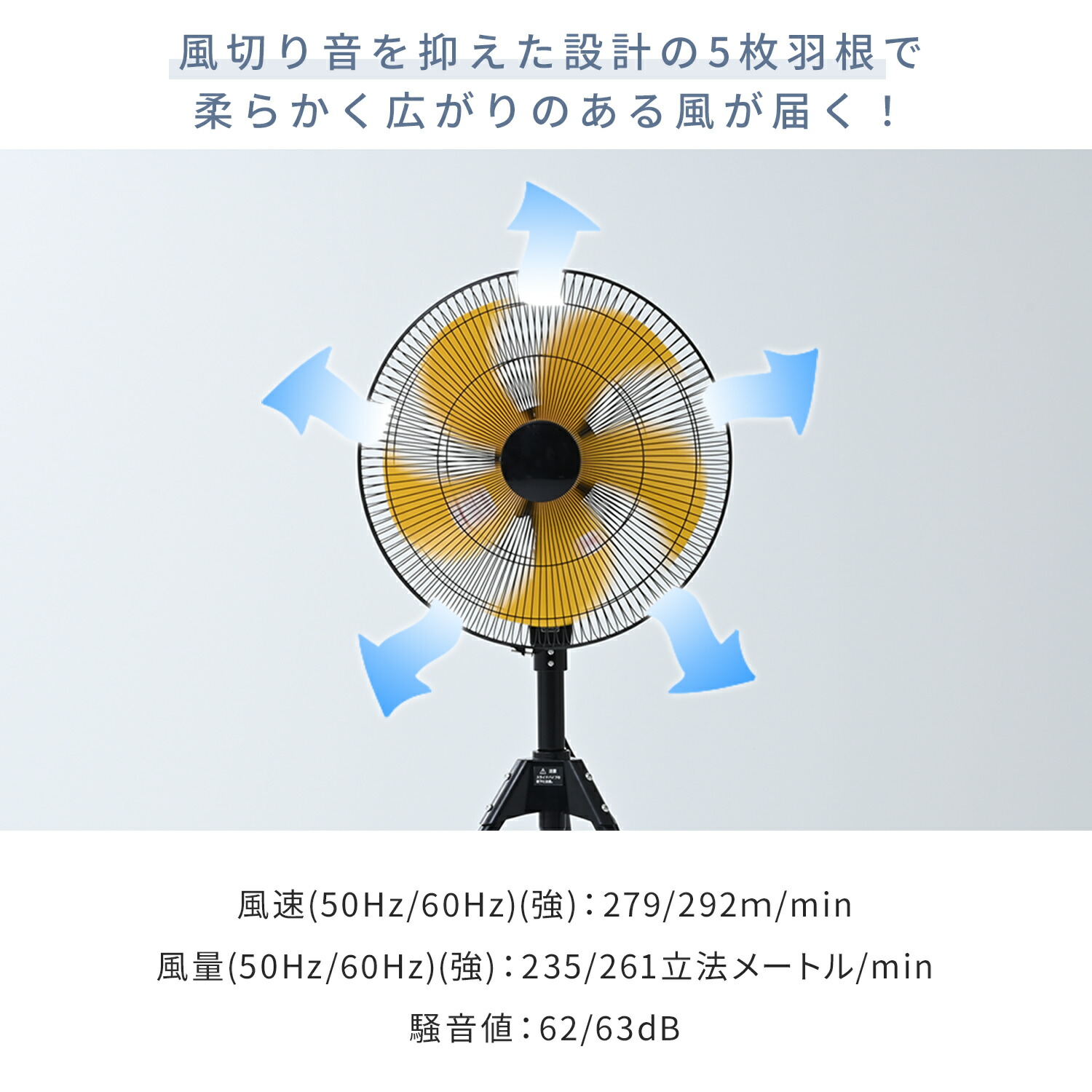 【10％オフクーポン対象】 工場扇 45cm 大風量 5枚羽根 三脚折り畳み収納 選べるオプション (ミストキット) OPF-45YB/MK-12SC ナカトミ NAKATOMI