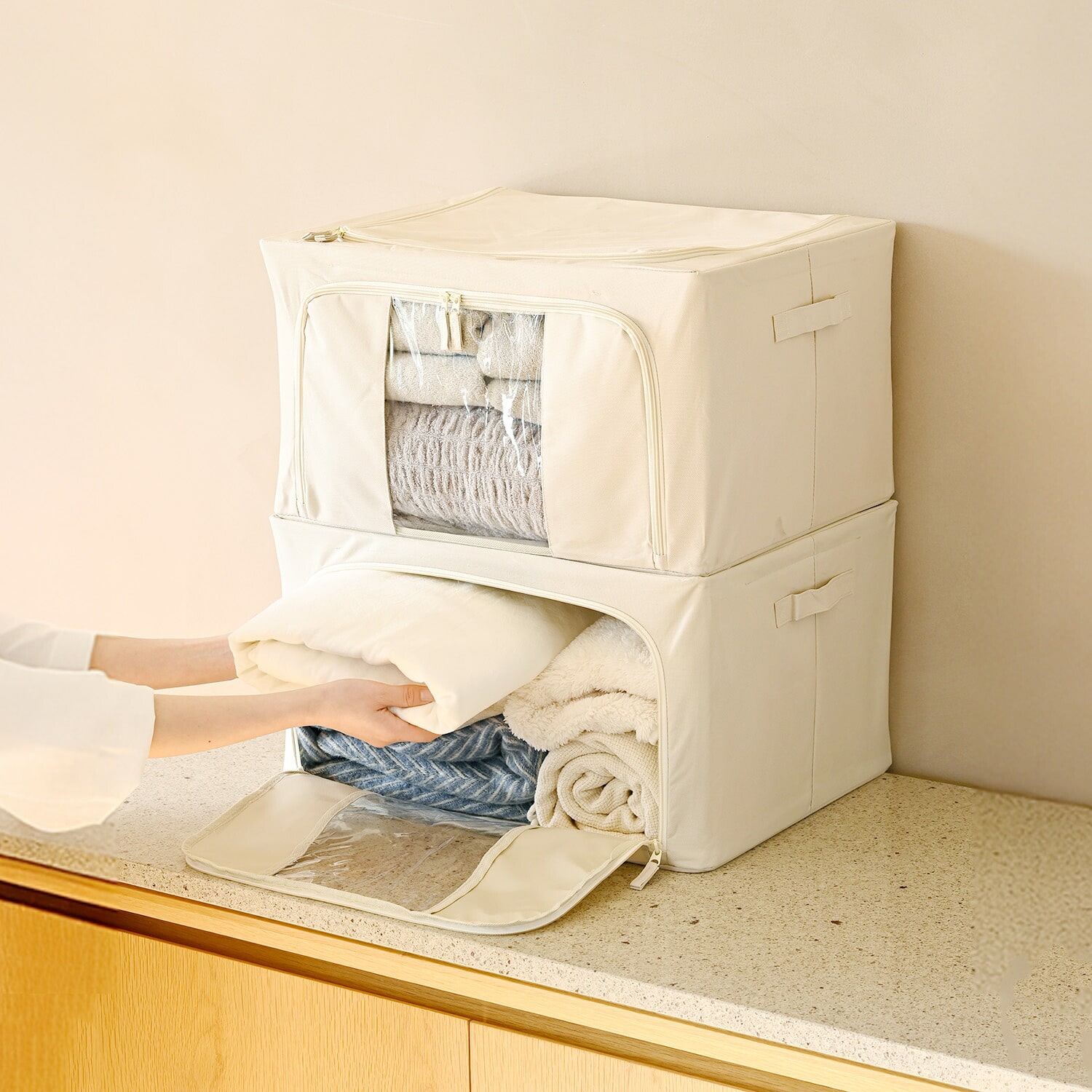 収納ボックス 頑丈 フタ付き (幅50 奥行38.5 高さ28cm) 2個/4個セット 山善 YAMAZEN