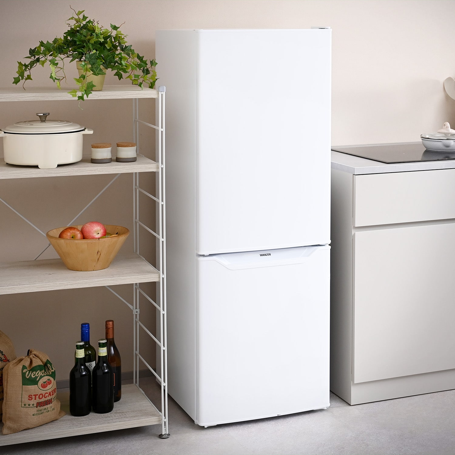 冷凍冷蔵庫 173L (冷蔵室121L/冷凍室52L) 2ドア 右開き YFR-D170(W) 山善 YAMAZEN