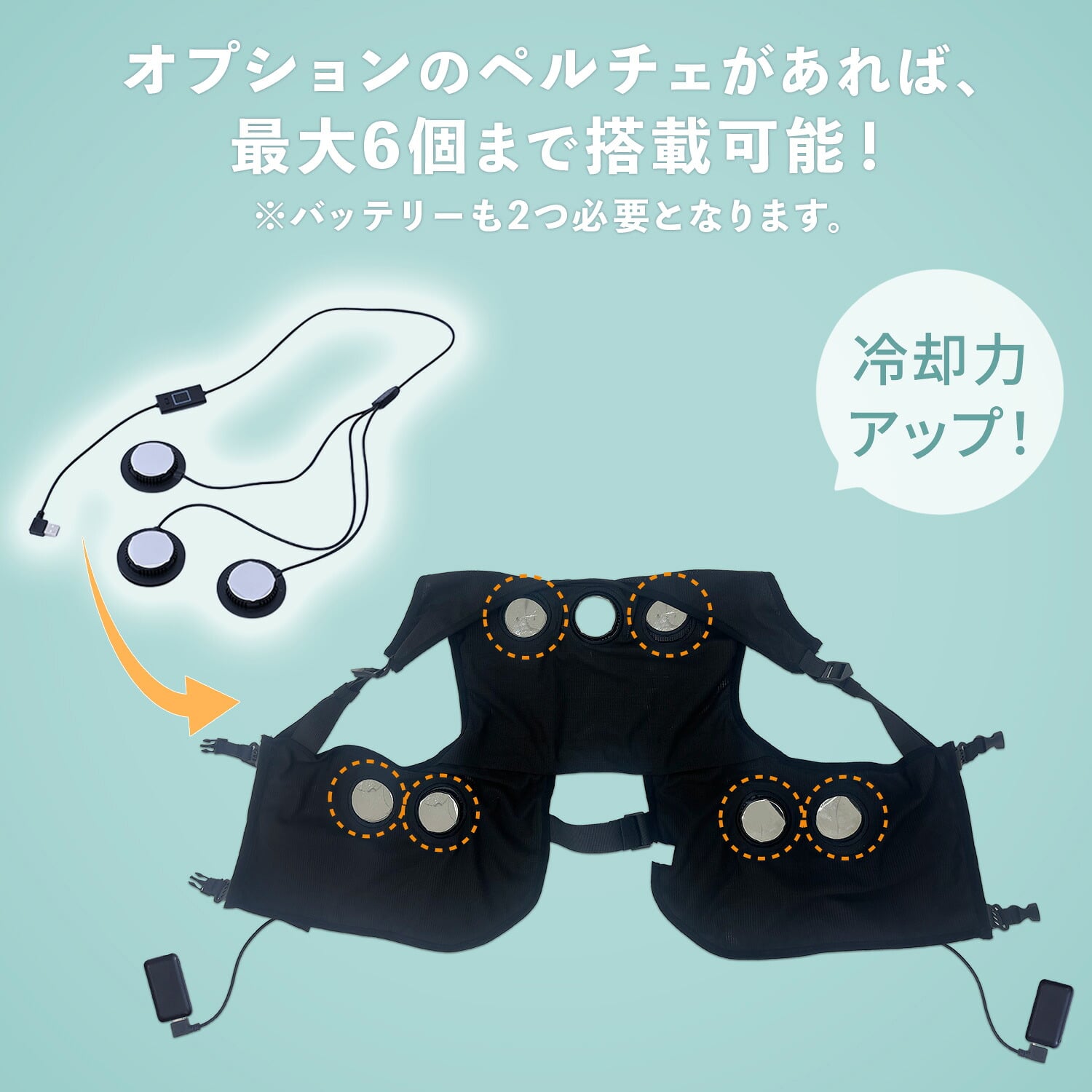 ペルチェベスト メッシュ 冷却/加熱 フリーサイズ YPLT-FM3 山善