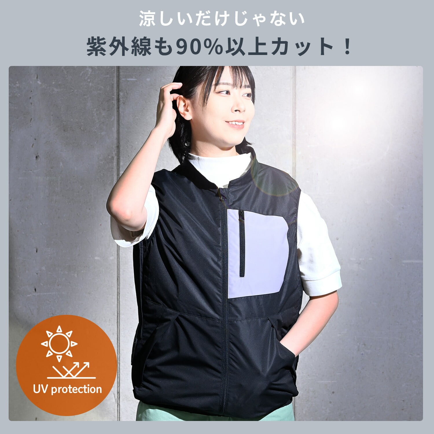 ファン付きウェア ファン 付き作業着 KAZEfit カゼフィット バッテリー付き フルセット 12V/5000mAh KF6CVPD 山善 YAMAZEN