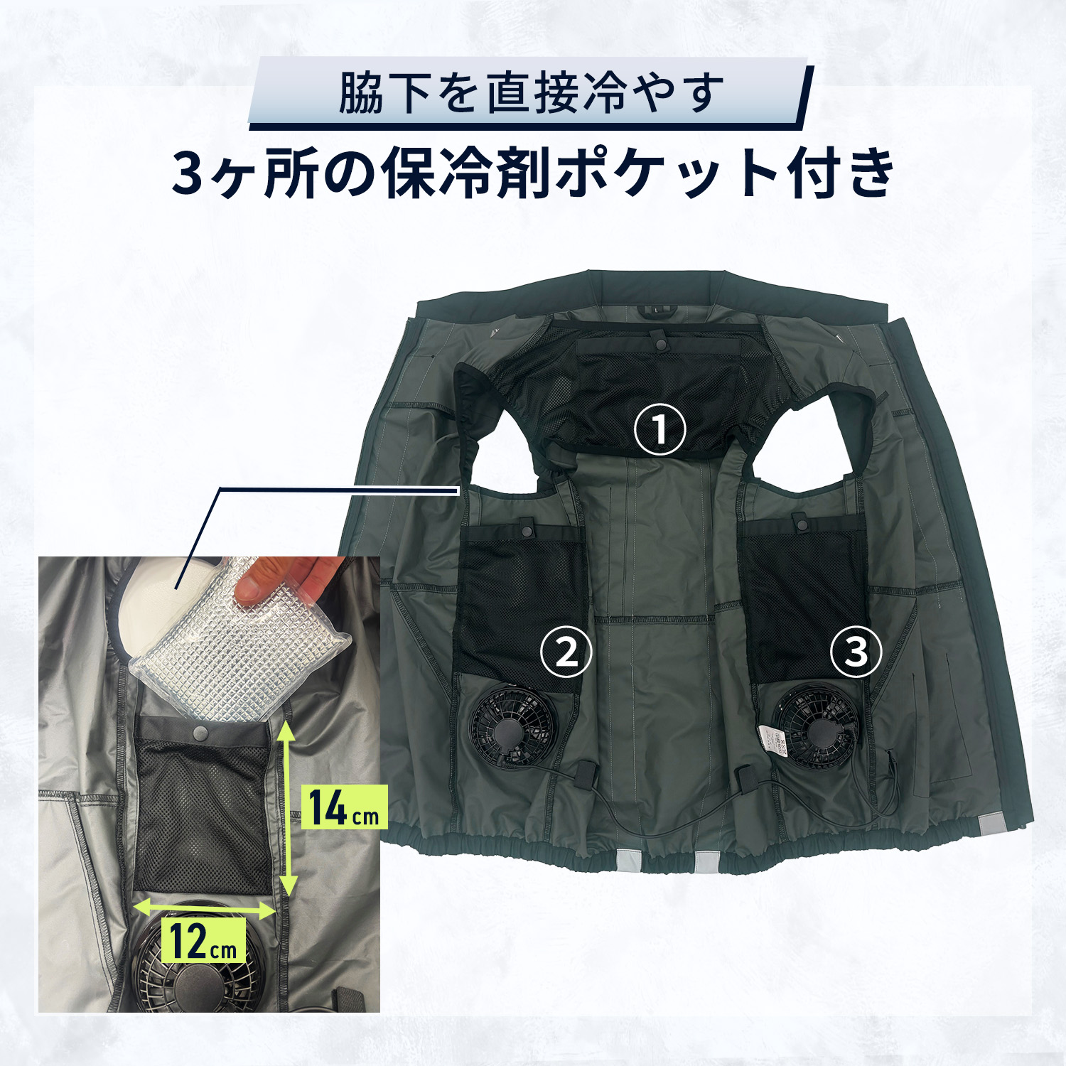 ファン付きウェア ファン 付き作業着 KAZEfit カゼフィット フルセット 10000mAhバッテリー 反射帯付き KF3SV1-26 山善 YAMAZEN