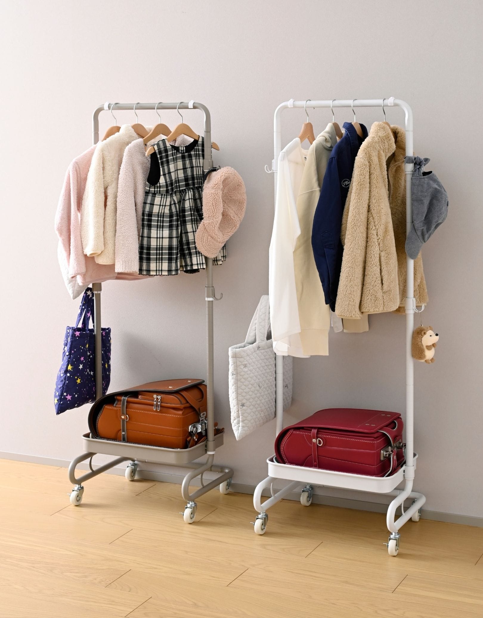 ハンガーラック スリム 棚付き キャスター付き トローリーハンガー 幅46 奥行38.5 高さ139cm 山善 YAMAZEN