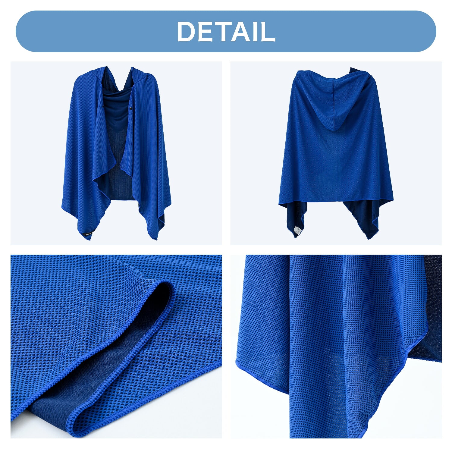 冷感ポンチョ 気化熱 水で濡らして涼感 クーリングポンチョ フリーサイズ 抗菌仕様 CCP-1(NV) 山善 YAMAZEN キャンパーズコレクション