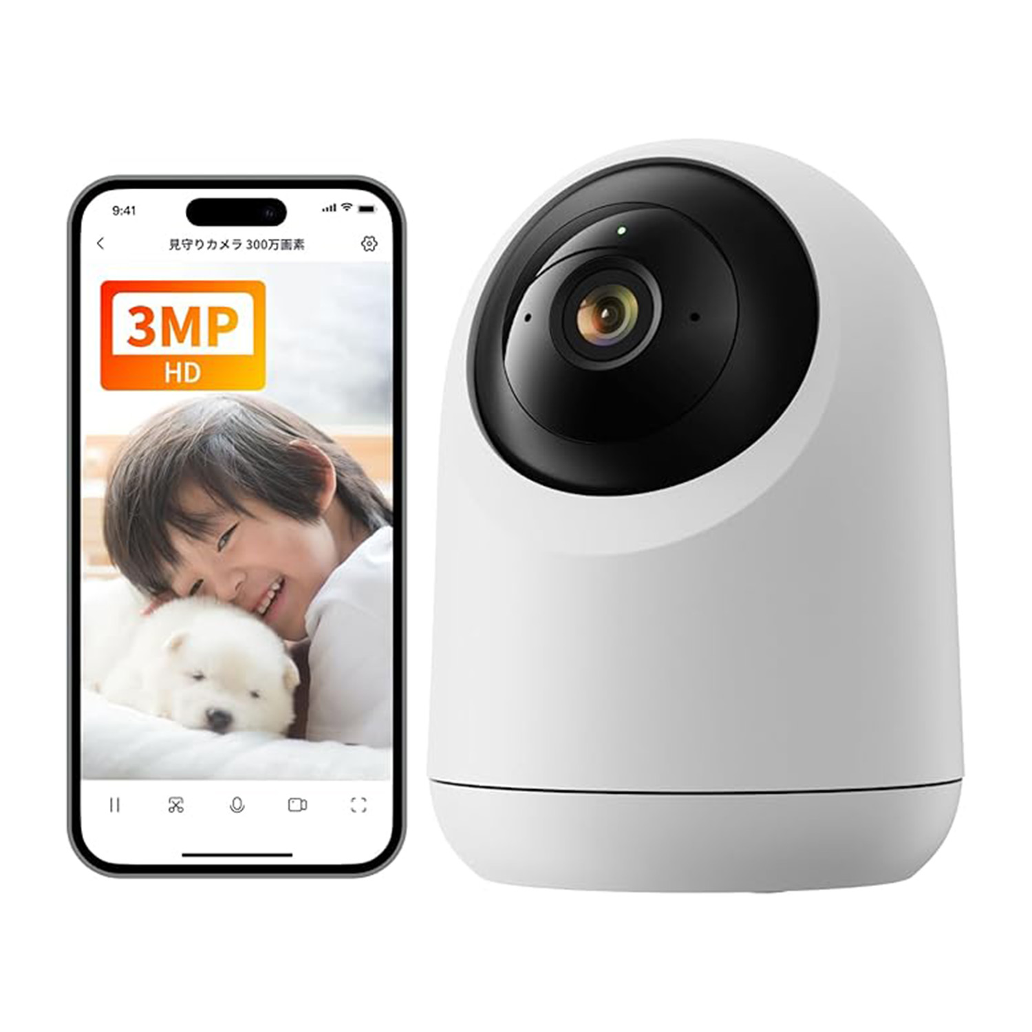 見守りカメラ Plus 3MP 300万画素 監視カメラ アプリ通知 遠隔確認 動体検知 自動追跡 双方向音声通話 W3101102 SwitchBot スイッチボット