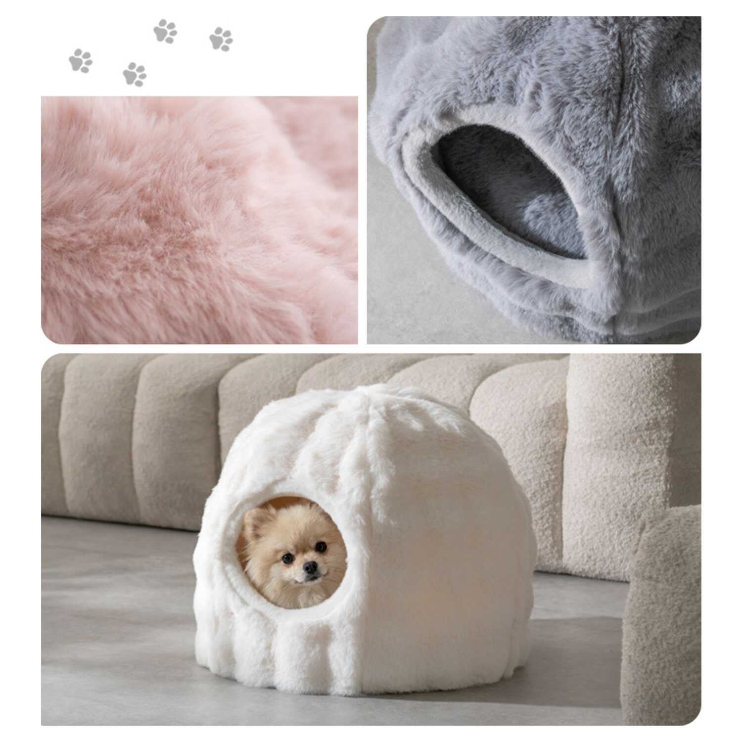 ペットベッド&ハウス 犬猫兼用 クッション付き 2way(ドーム型/ベッド型) 直径43/53cm Foure (フール) PBD-X400/PBD-X500 宮武製作所