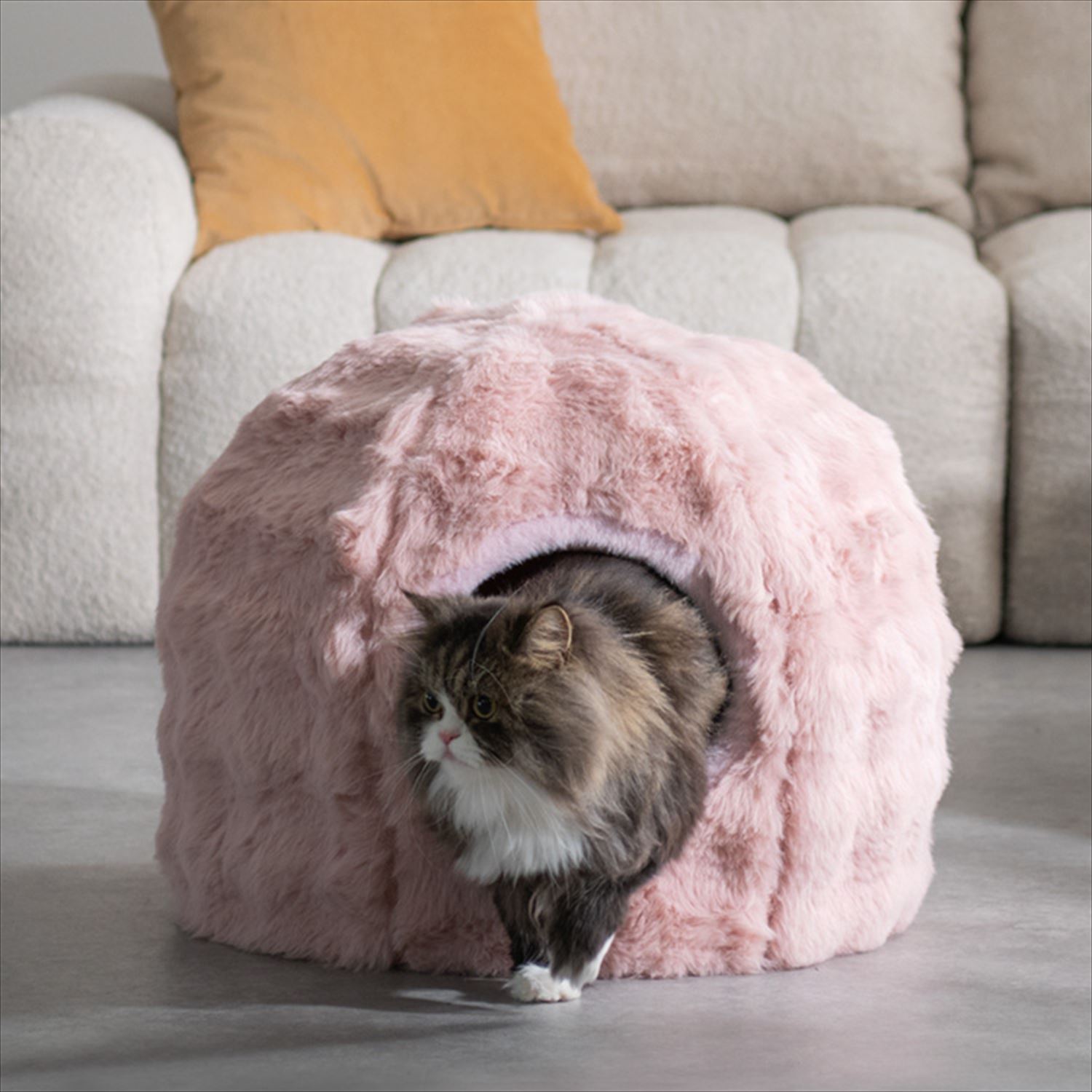 ペットベッド&ハウス 犬猫兼用 クッション付き 2way(ドーム型/ベッド型) 直径43/53cm Foure (フール) PBD-X400/PBD-X500 宮武製作所