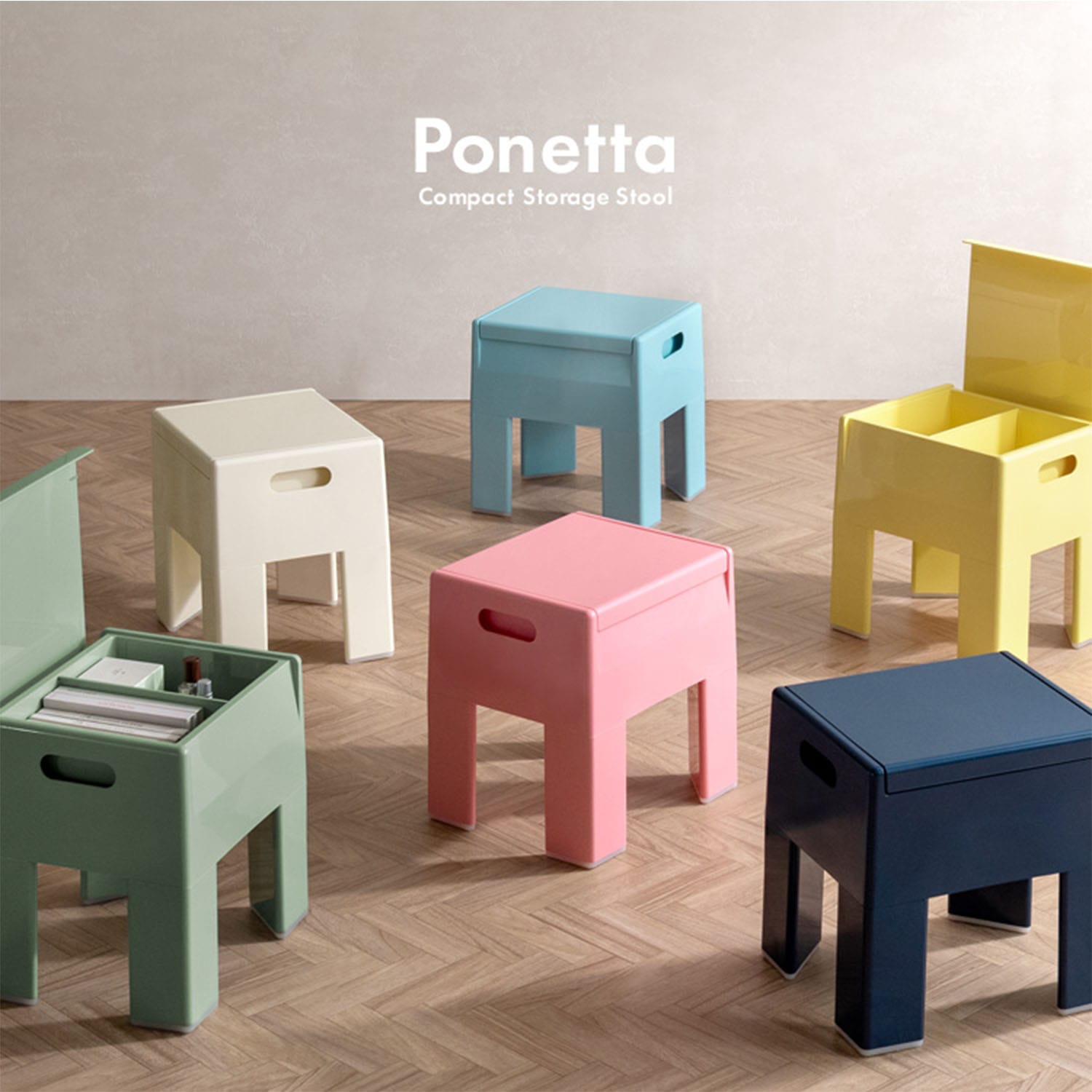 Ponetta (ポネッタ) スツール フタ付き 収納ボックス (幅38x奥行31x高さ40cm) CH-H40 宮武製作所