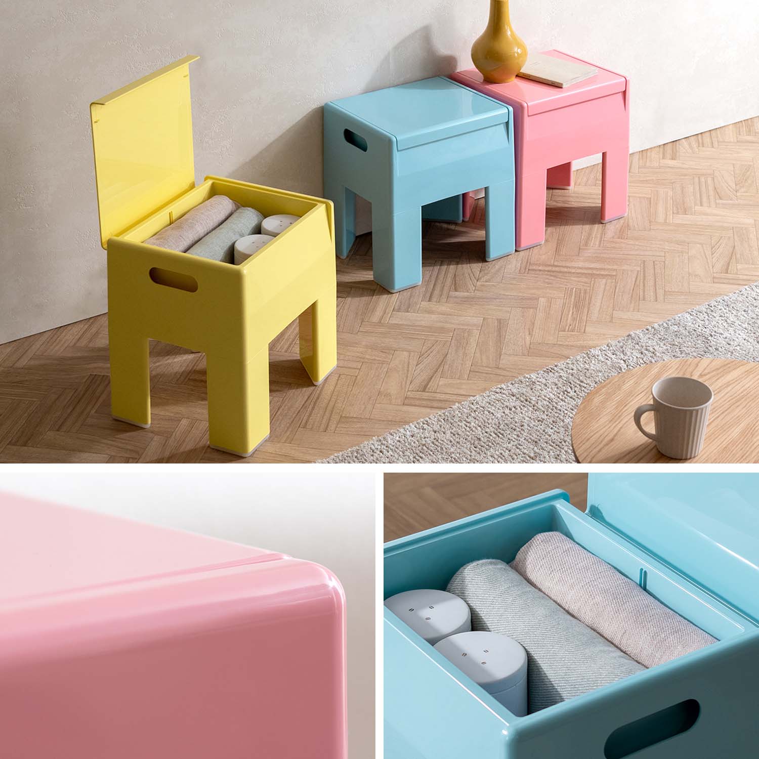 Ponetta (ポネッタ) スツール フタ付き 収納ボックス (幅38x奥行31x高さ40cm) CH-H40 宮武製作所