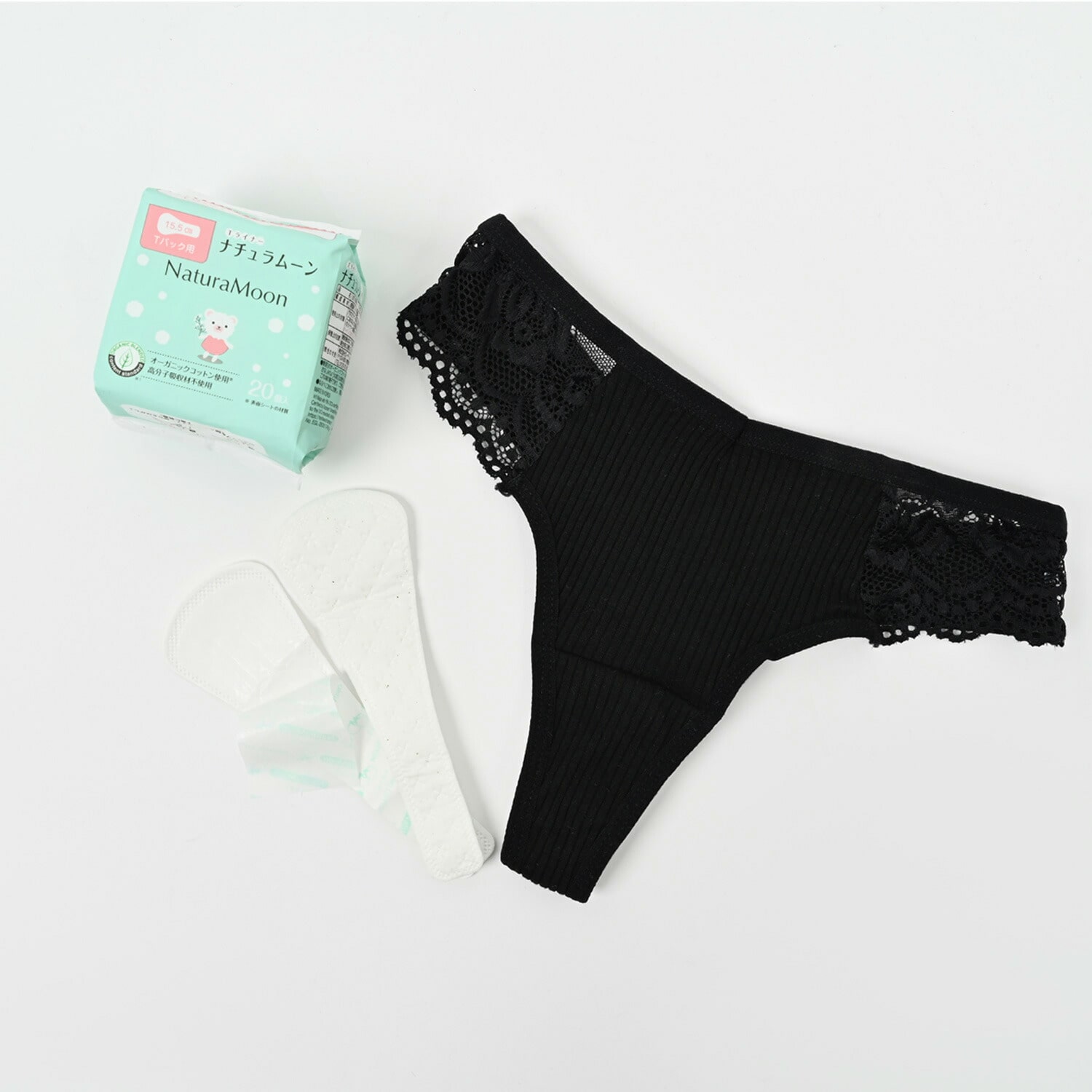 ナチュラムーン Tライナー おりもの専用シート Tバック用 20個入×5パック(100個) ノンポリマー 使い捨て ナチュラムーン NaturaMoon