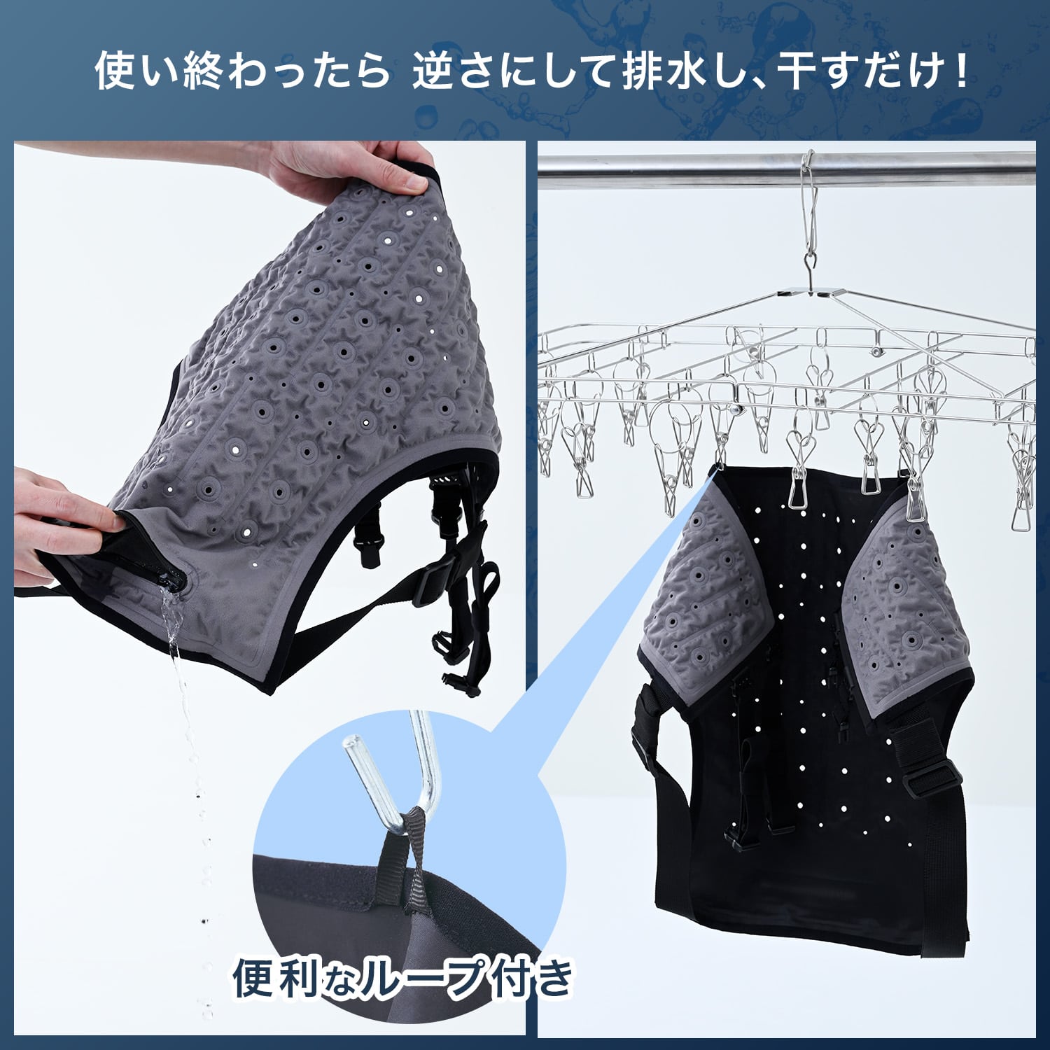 【10％オフクーポン対象】気化熱ベスト みずフィット ミズフィット MIZUfit フリーサイズ バッテリー不要 AQF-V1 山善 YAMAZEN