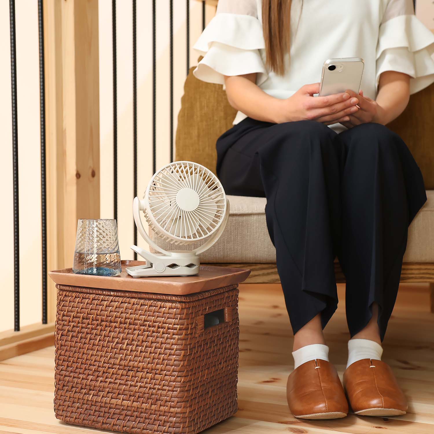 コードレス クリップ扇風機 USB充電対応 どこでもFANTASTIC SF-DFCP25 トップランド TOPLAND