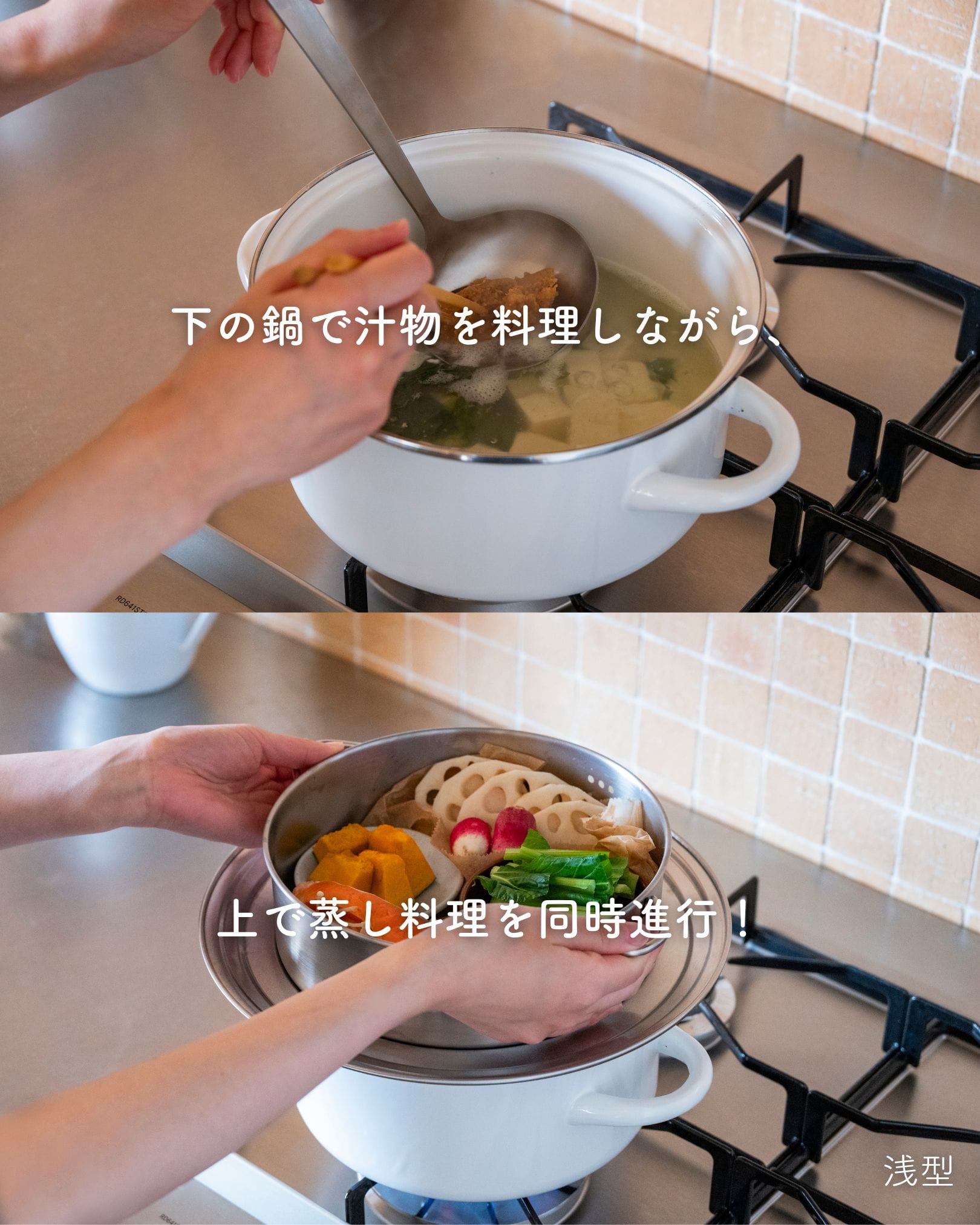 蒸し器 セイロ ステンレス製 21cm 浅型/深型 食洗機対応 仕切り・フタ付き フライパン対応 日本製 燕三条製 ビーワーススタイル