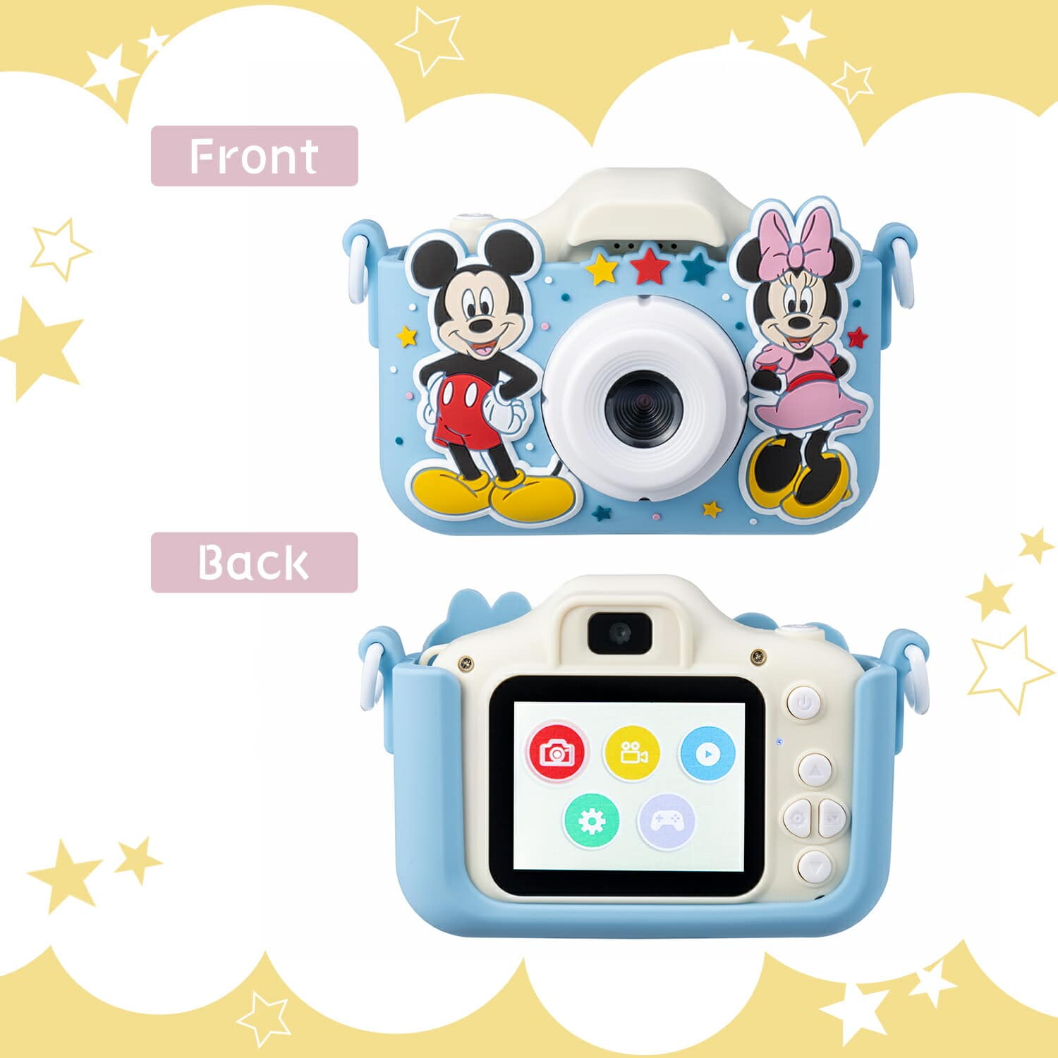 キッズカメラ ディズニー ミッキー&ミニー カメラ シリコンカバー+ストラップ付 KC-KZD15 ケンコー KENKO