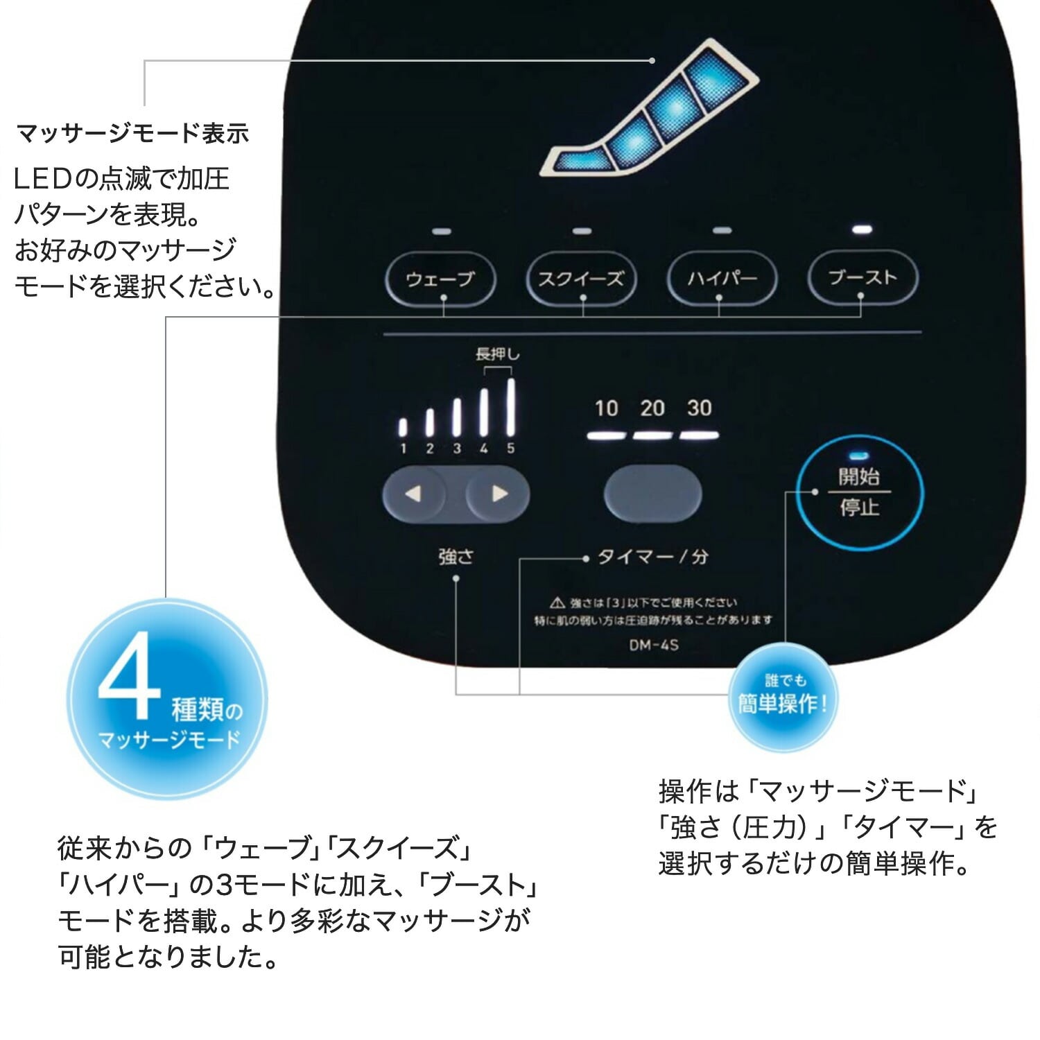 フットマッサージャー ドクターメドマー ブーツセット マッサージモード4種 DM-4S 日本製 日東工器株式会社