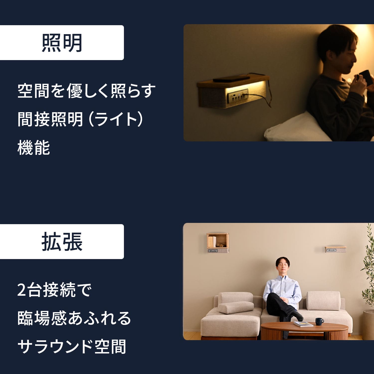 ウォールシェルフ (スピーカー/充電/収納/間接照明) 耐荷重3-5kg ASKS-3008/-5008/ASKB-3028/-5028 山善 YAMAZEN