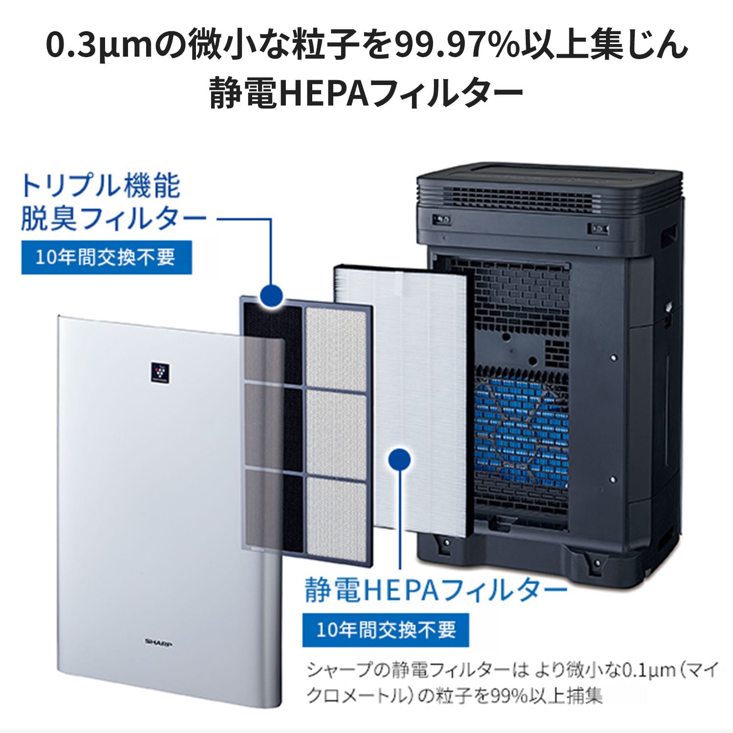 加湿空気清浄機 プラズマクラスター 両A面パネルデザイン 【代引不可】【法人・施設限定】 KI-M851 シルバー シャープ SHARP
