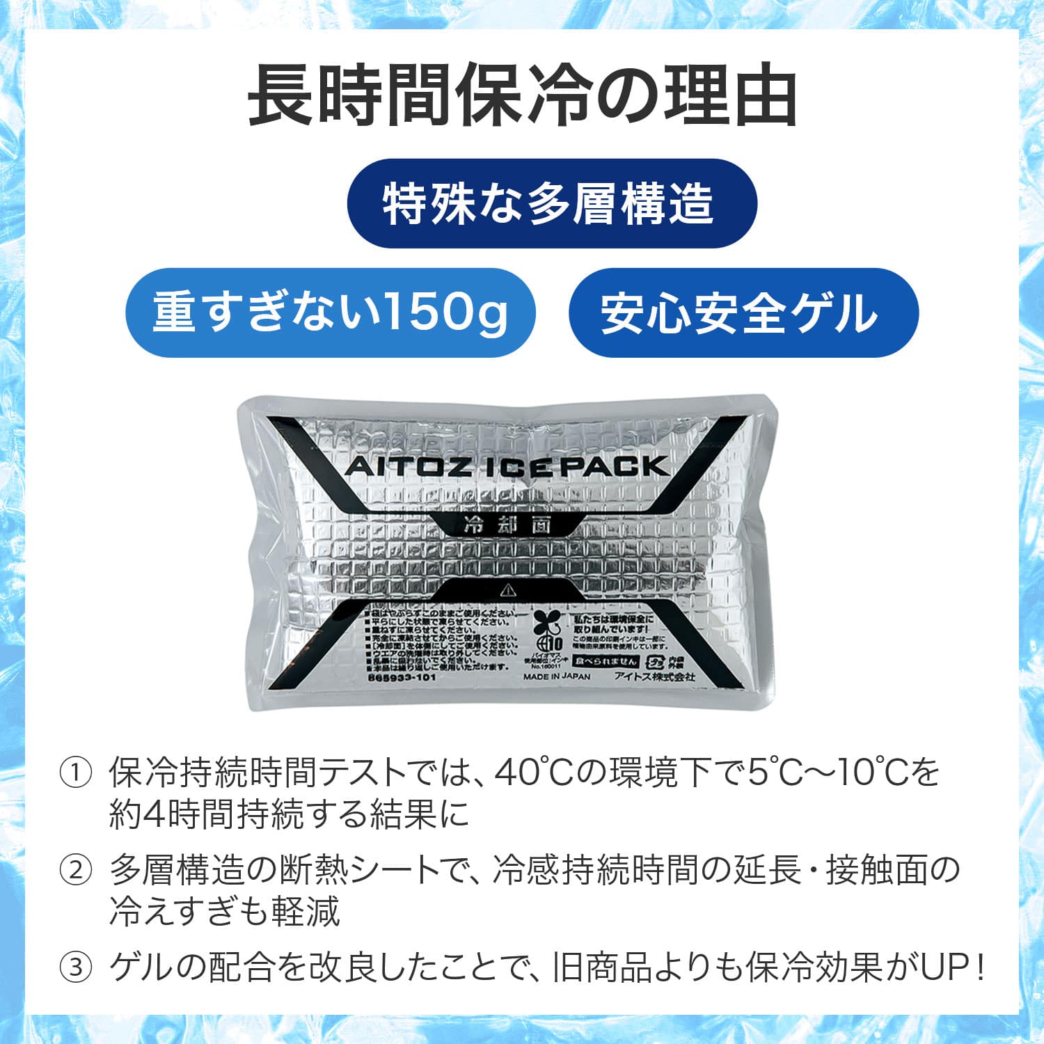 アイスパック アイスベスト用 保冷剤 多層構造 長時間保冷 日本製 865933-101-F アイトス AITOZ