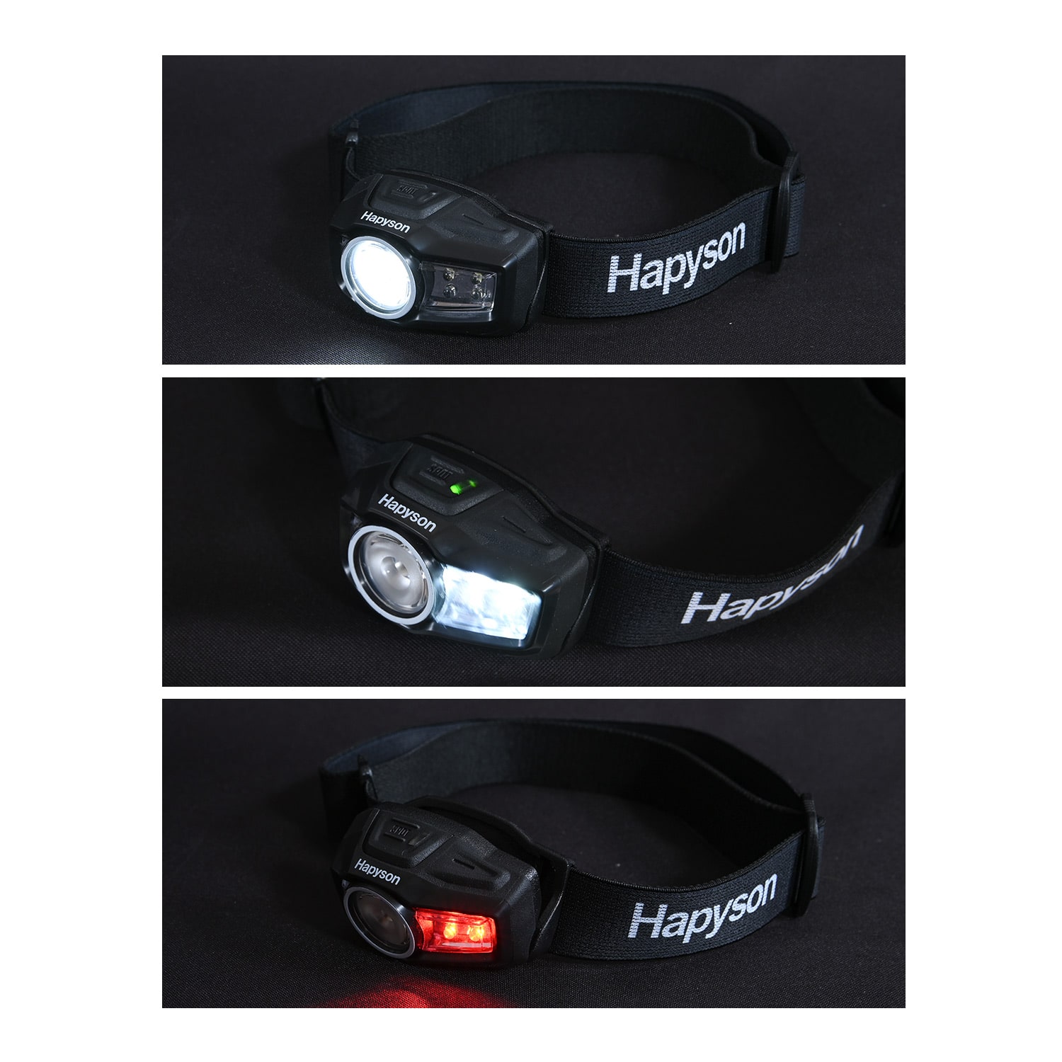 Hapyson 充電式ヘッドランプ 軽量小型 防滴形IPX4 リチウムイオン電池内蔵 650mAh YF-280B Hapyson ハピソン
