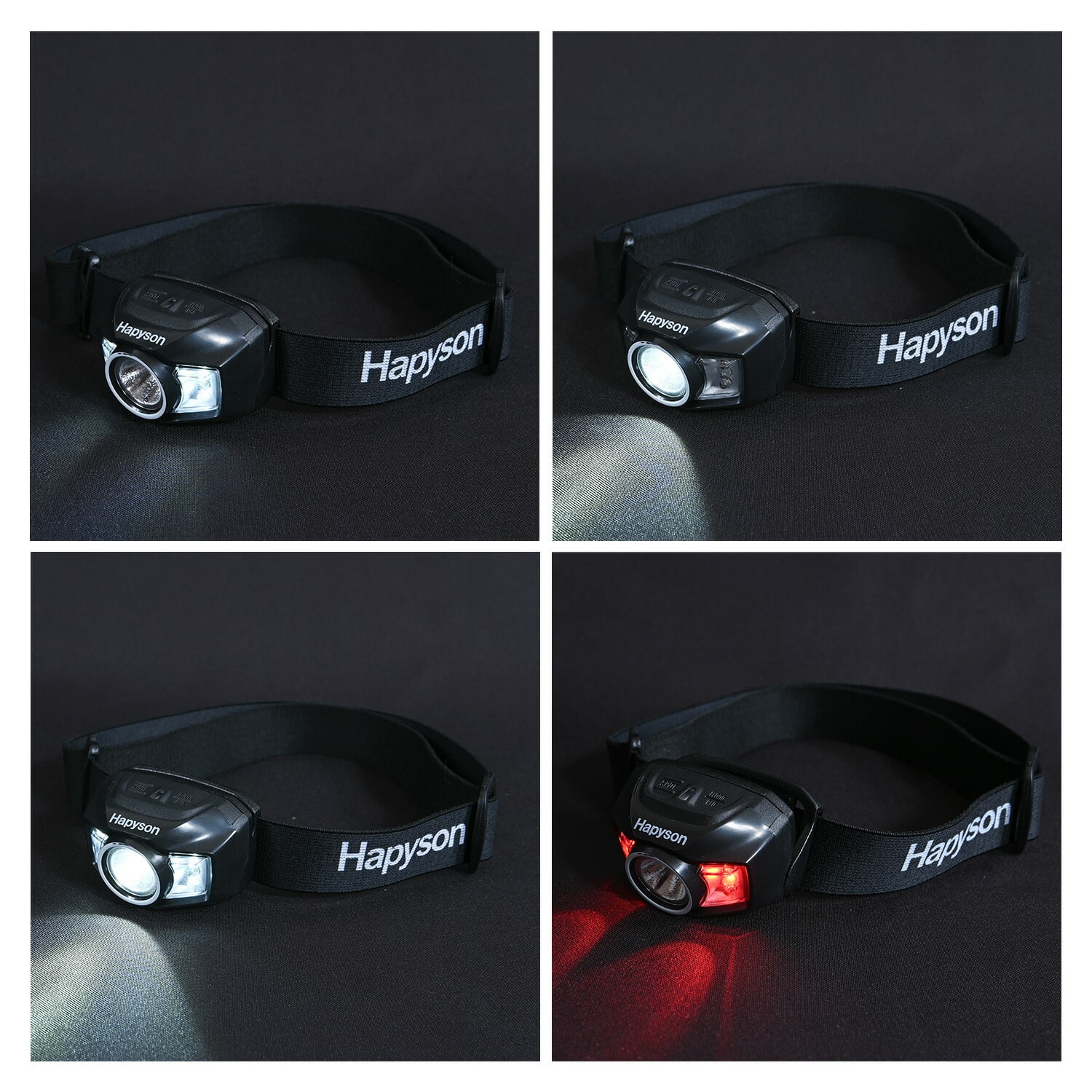 Hapyson 充電式ヘッドランプ 軽量小型 防滴形IPX4 リチウムイオン電池内蔵 1100mAh YF-281B Hapyson ハピソン