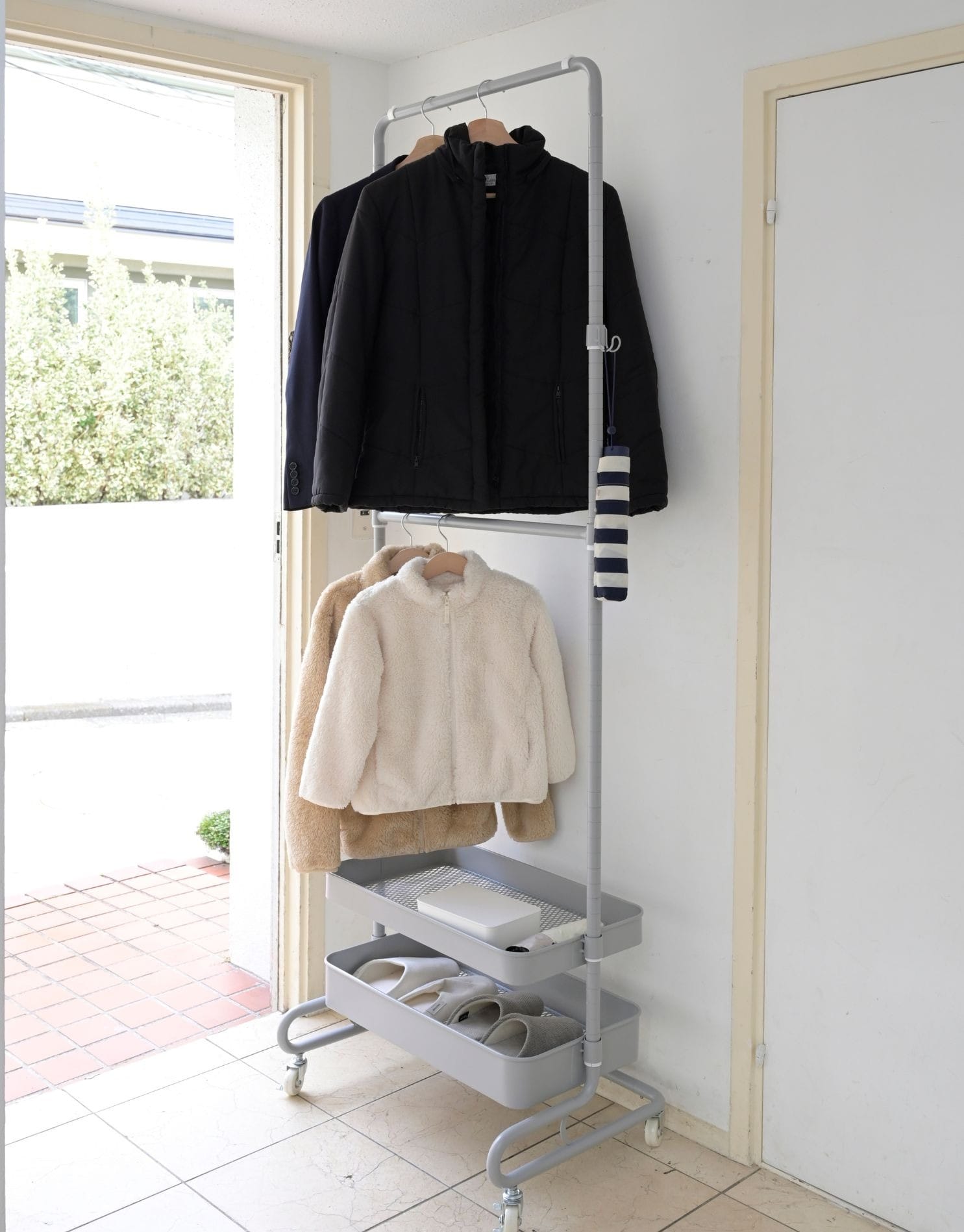 【10％オフクーポン対象】 トローリーハンガー 追加パーツ(パーツのみ ※本体別売り) フック2個セット 山善 YAMAZEN