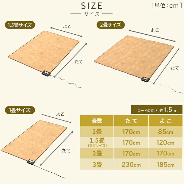ホットカーペット フローリング調 (1畳/1.5畳/2畳/3畳) YZD-101FL/YZD-151FL/YZD-201FL/YZD-301FL 山善 YAMAZEN