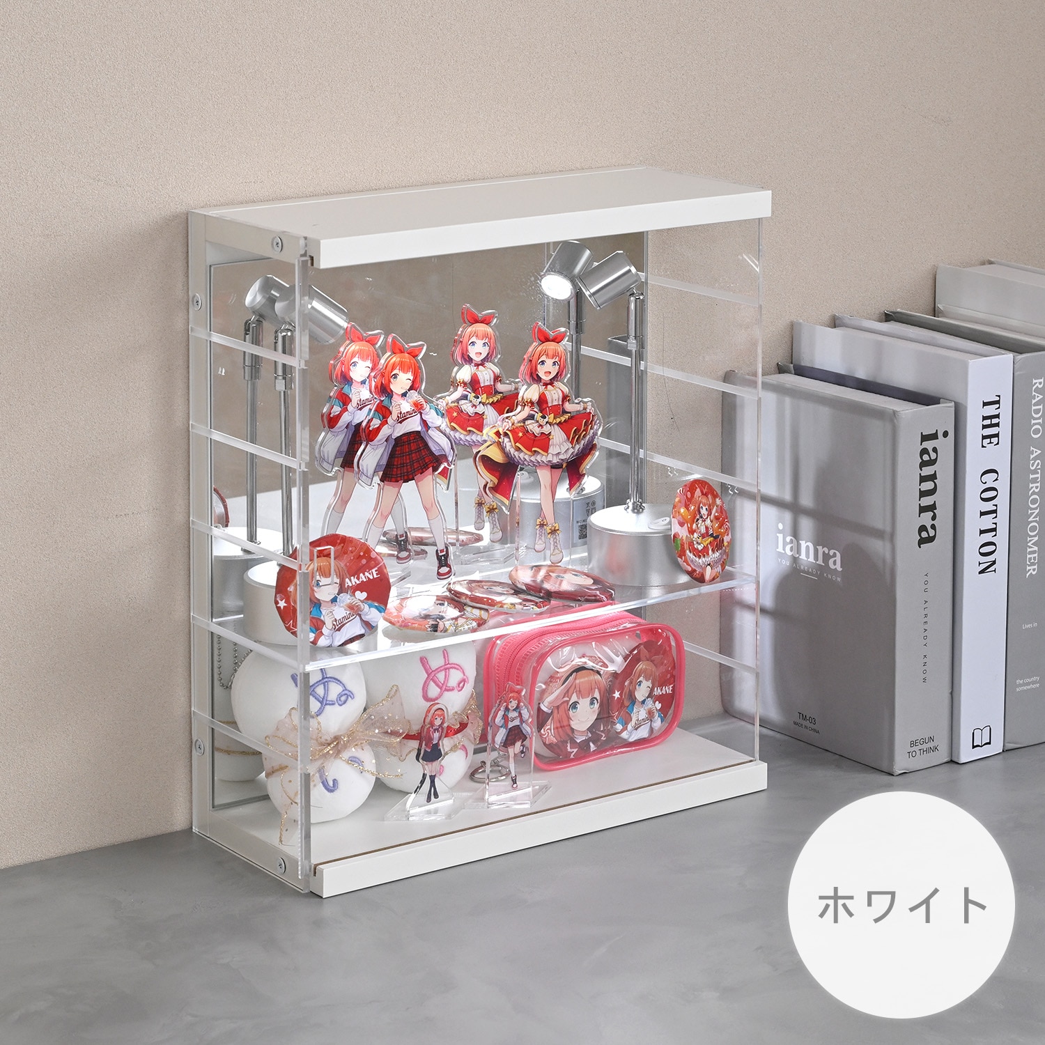 壁掛けできる コレクションケース （幅30 奥行13cm） 扉付き アクリル 背面ミラー 山善 YAMAZEN