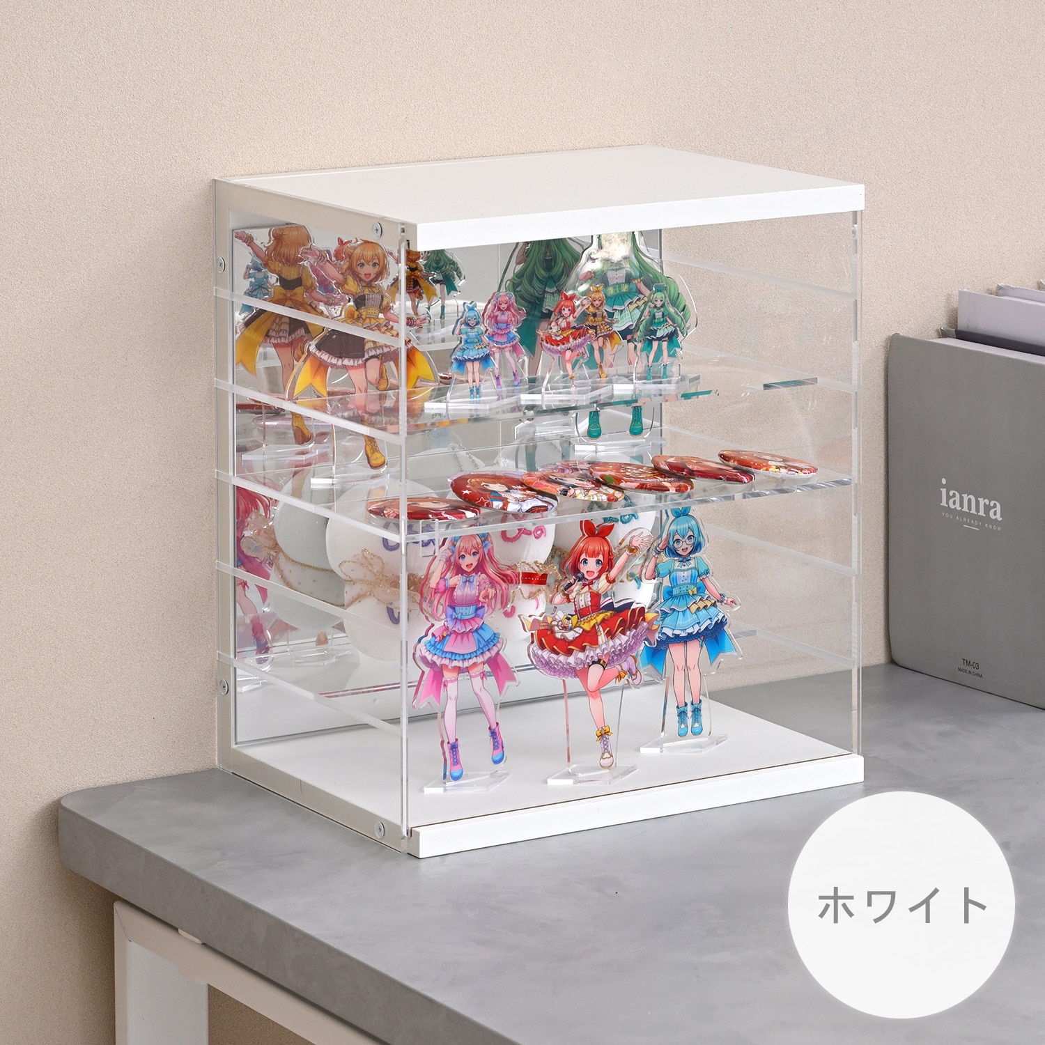 コレクションケース （幅30 奥行22.5cm） 扉付き アクリル 背面ミラー 山善 YAMAZEN