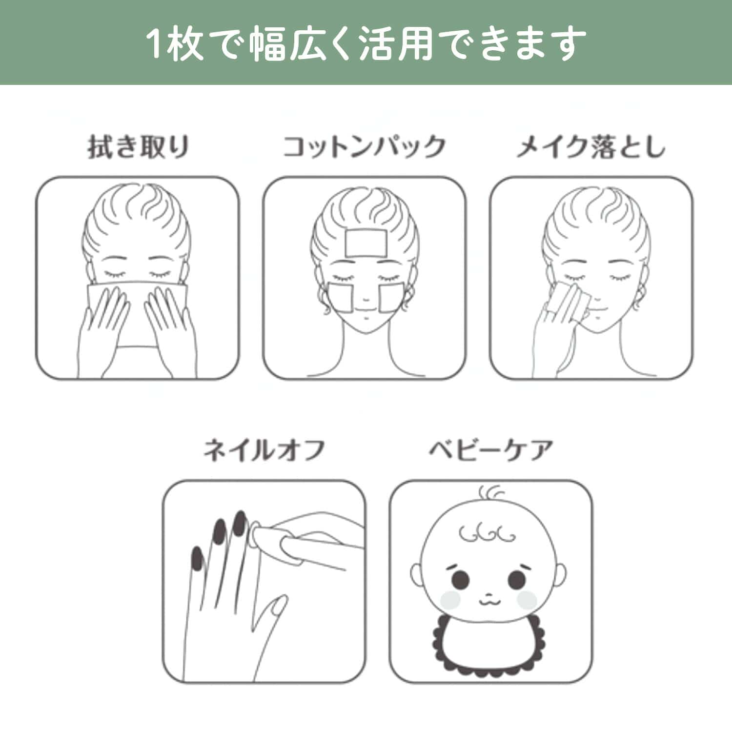使い捨てクレンジングタオル オーガニックコットン フェイシャルタオル 100枚入×5パック(500枚) OCS認証品 ナチュラムーン NaturaMoon