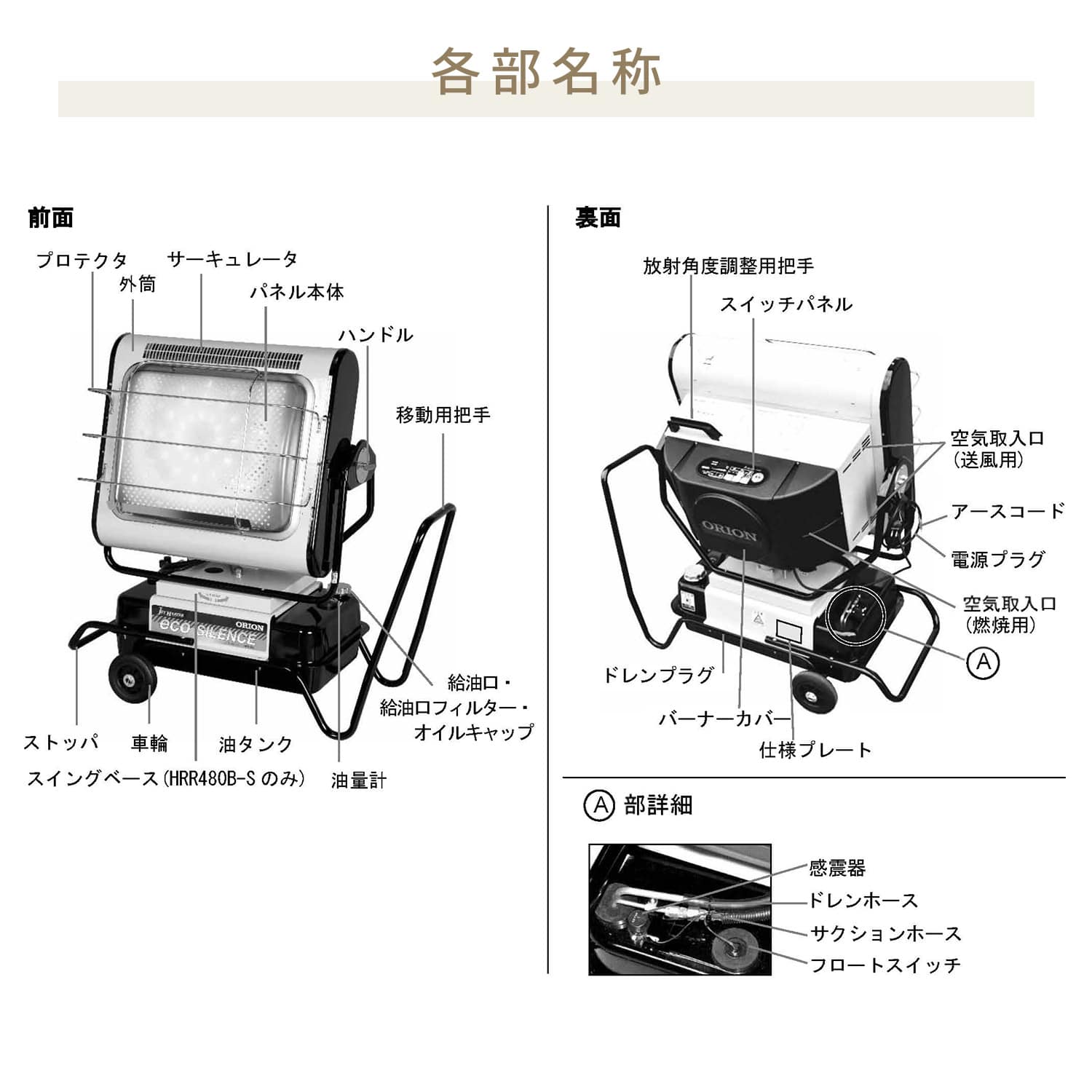【代引不可】【法人・施設限定】 ジェットヒーター 業務用 ブライト型 ～40.7kW BRITE エコサイレンス HRR480B ORION オリオン機械