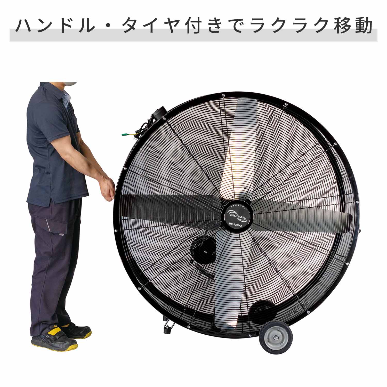 【代引不可】【法人・施設限定】 全閉式 ビッグファン 産業用送風機 125cm羽根 キャスター付き BF-125VZ ナカトミ NAKATOMI