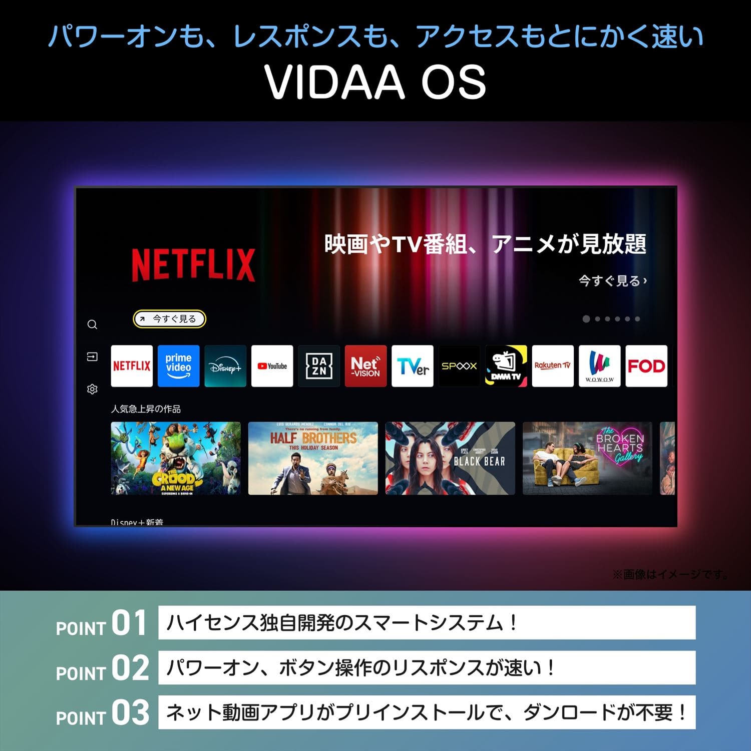 スマートテレビ 4K 50インチ 外付けHDD録画対応 50C55S ハイセンス
