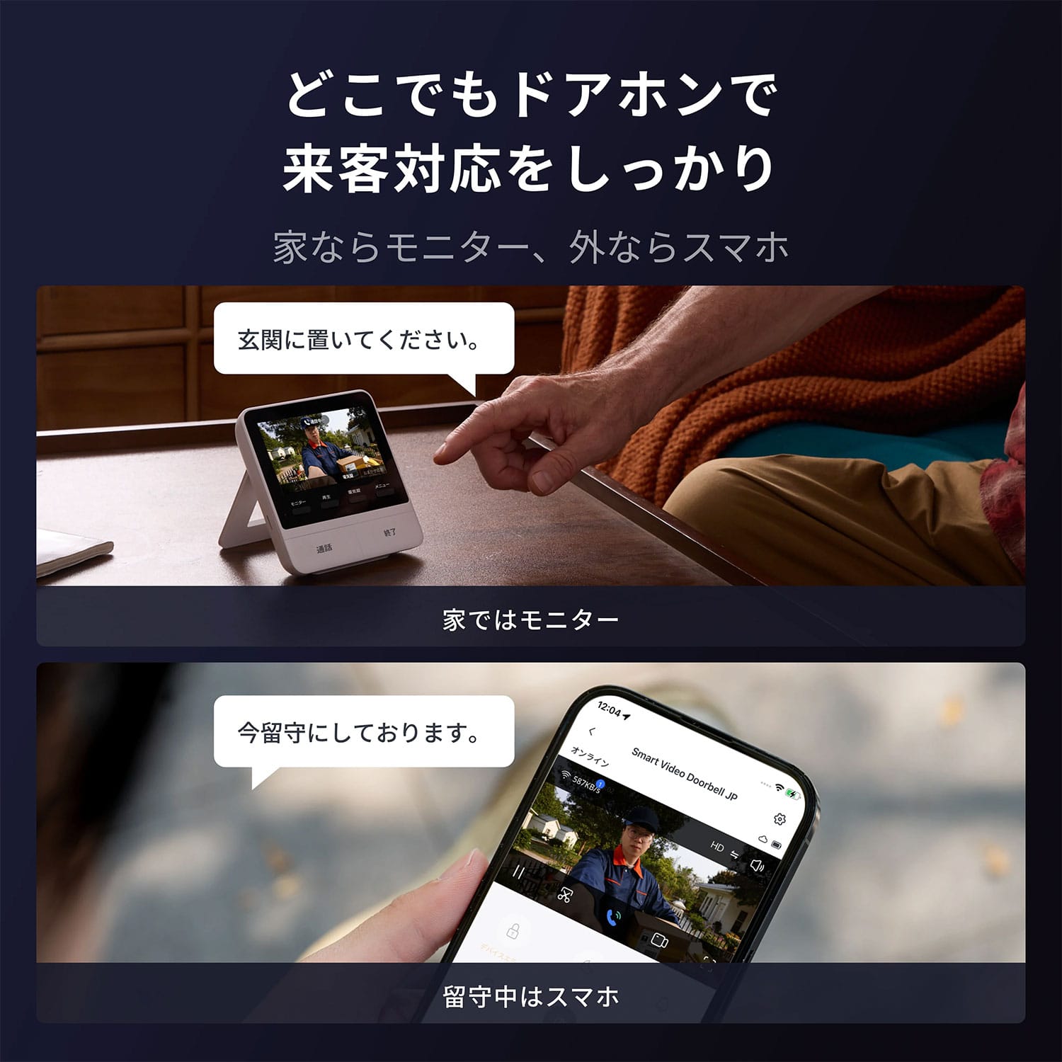 スマートテレビドアホン モニター付き 工事不要 賃貸対応 スマホ連動 W6702002 ホワイト SwitchBot スイッチボット
