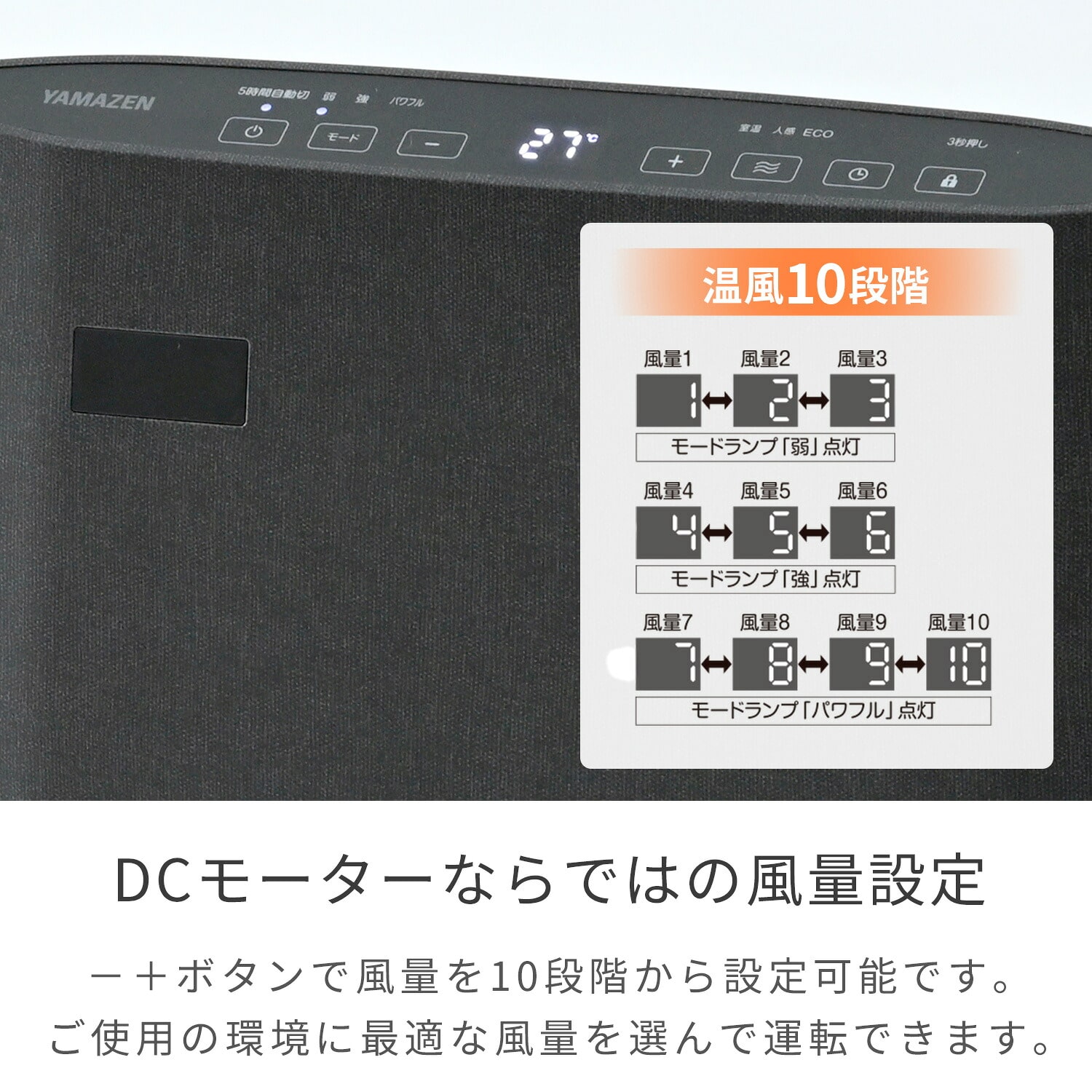 セラミックヒーター パネルセラミックヒーター 温度・人感センサー搭載 DSF-DCSU12/DSF-DCSP12 山善 YAMAZEN